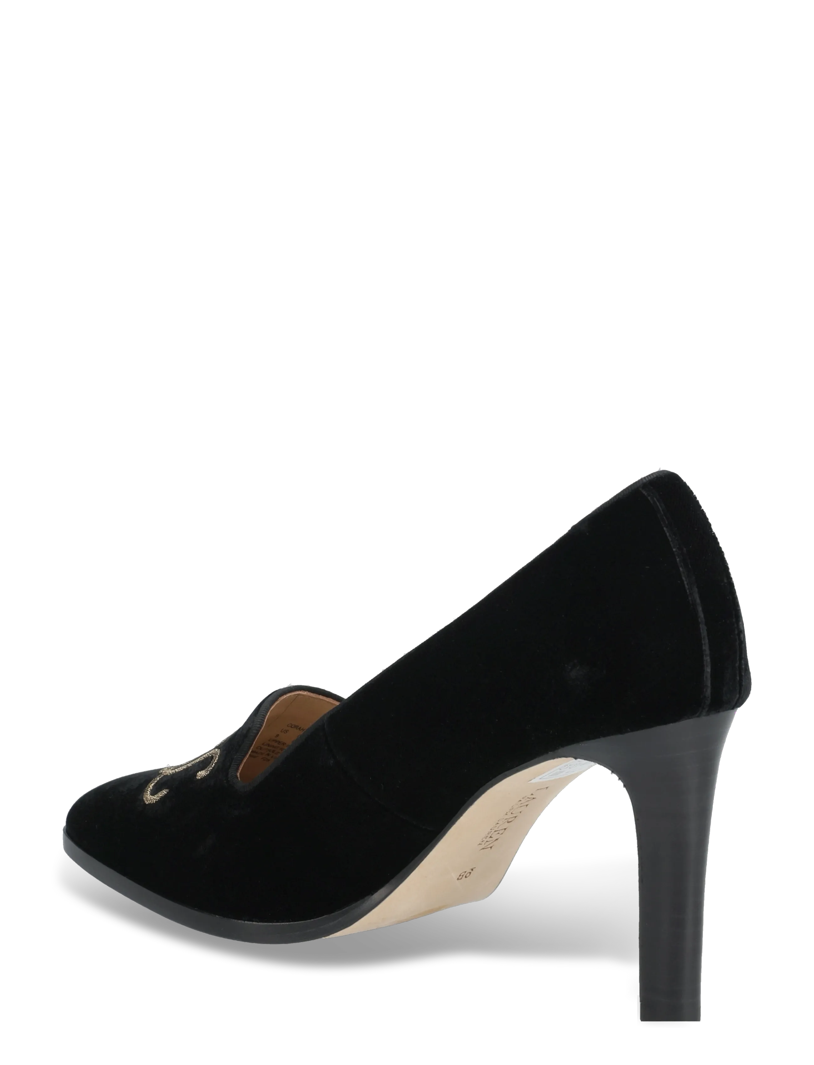 Lauren Ralph Lauren - Corah Embroidered-Logo Velvet Pump - escarpins - black/black - 2