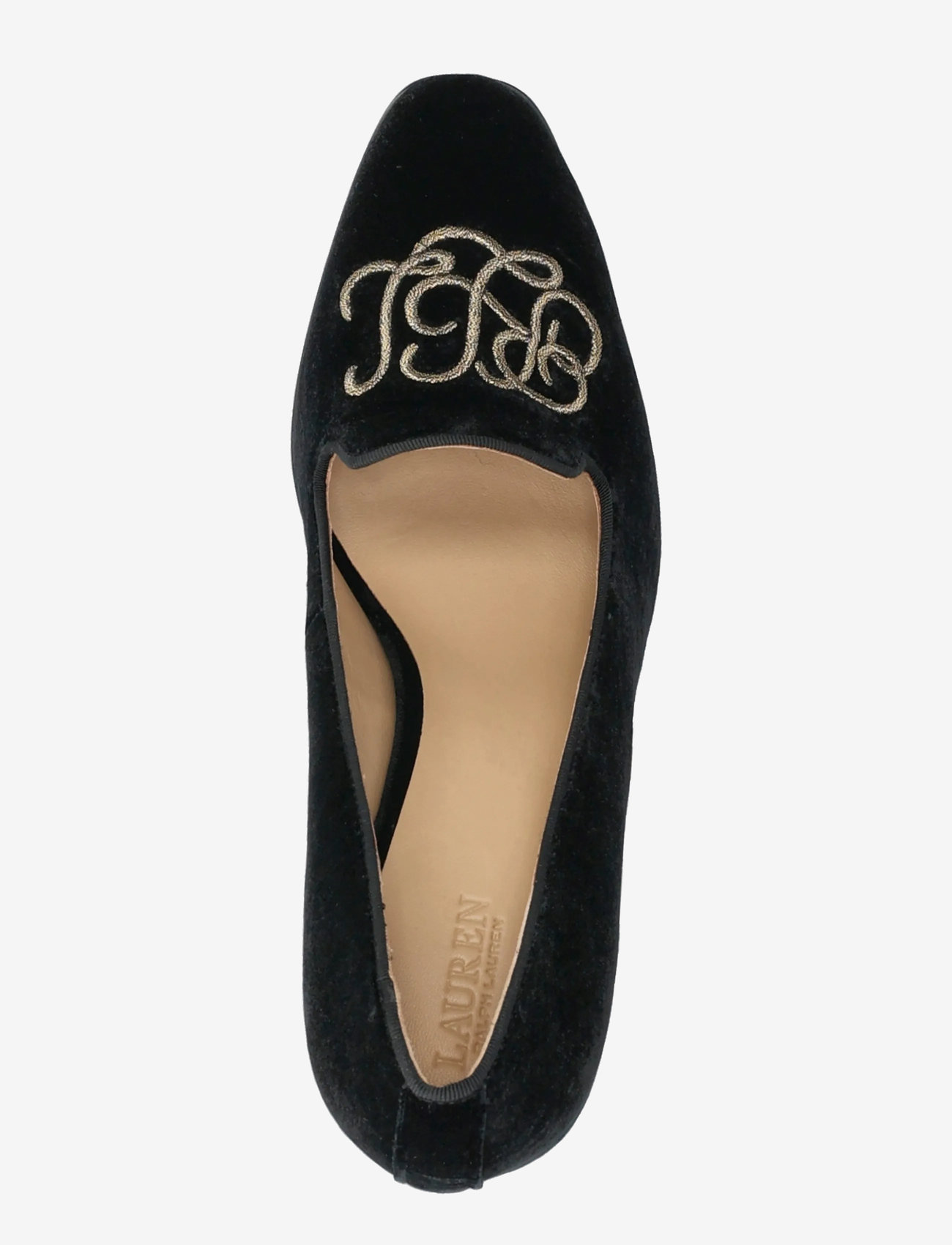 Lauren Ralph Lauren - Corah Embroidered-Logo Velvet Pump - pumps - black/black - 3