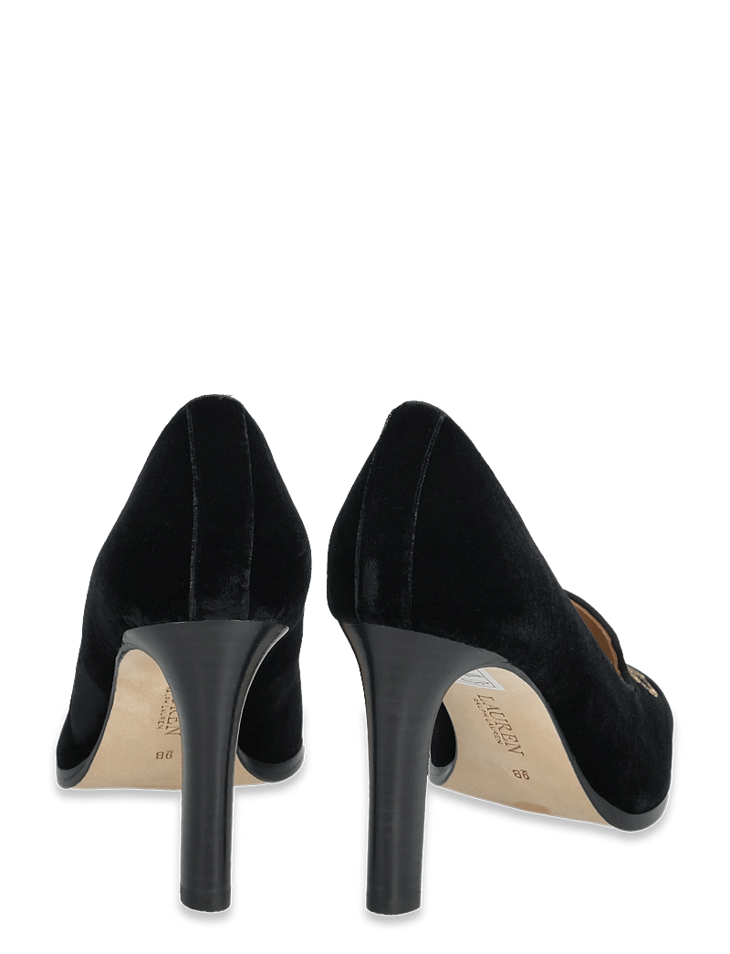 Lauren Ralph Lauren - Corah Embroidered-Logo Velvet Pump - kontsaga kingad - black/black - 4