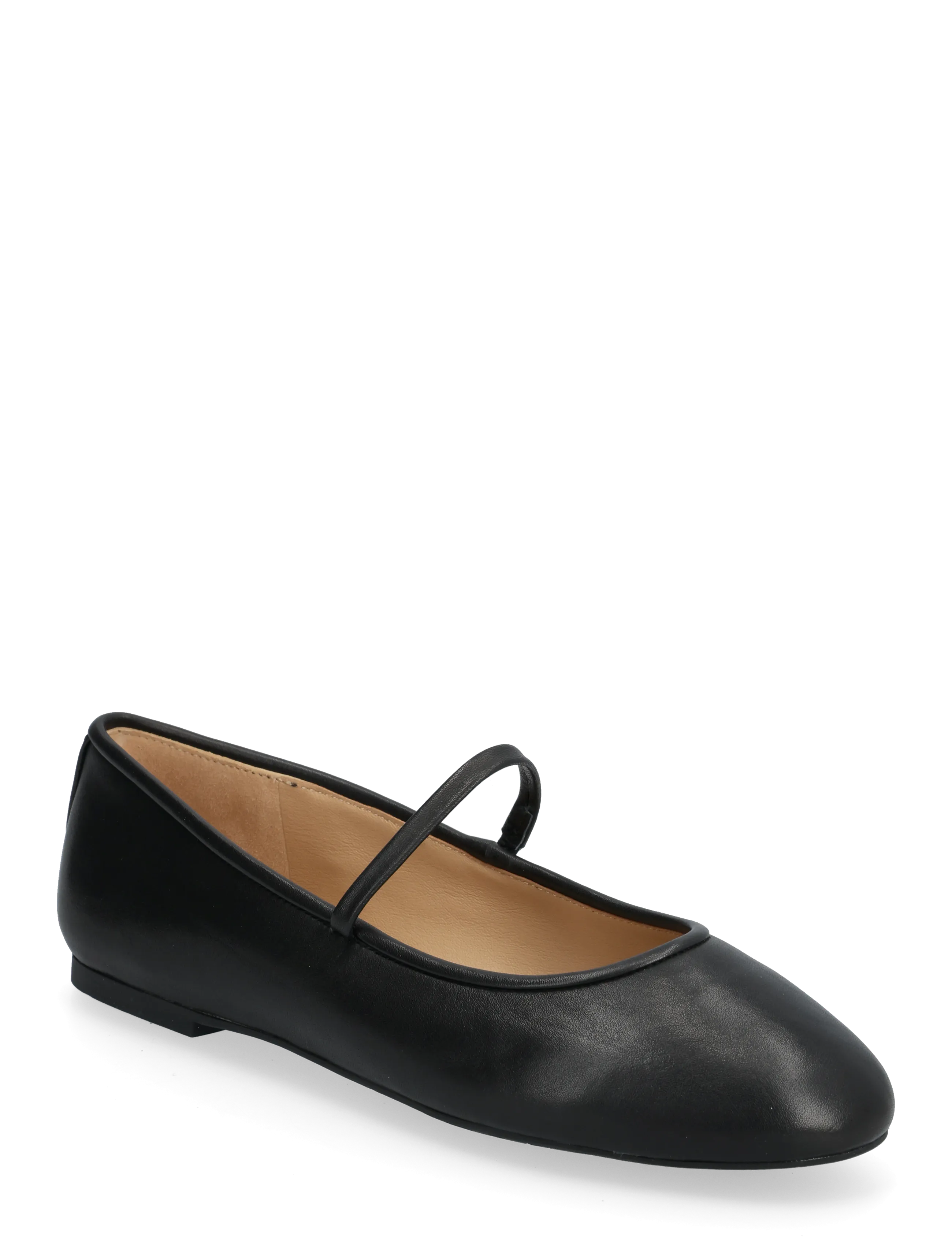 Jayna Nappa Leather Mary Jane Flat - BLACK