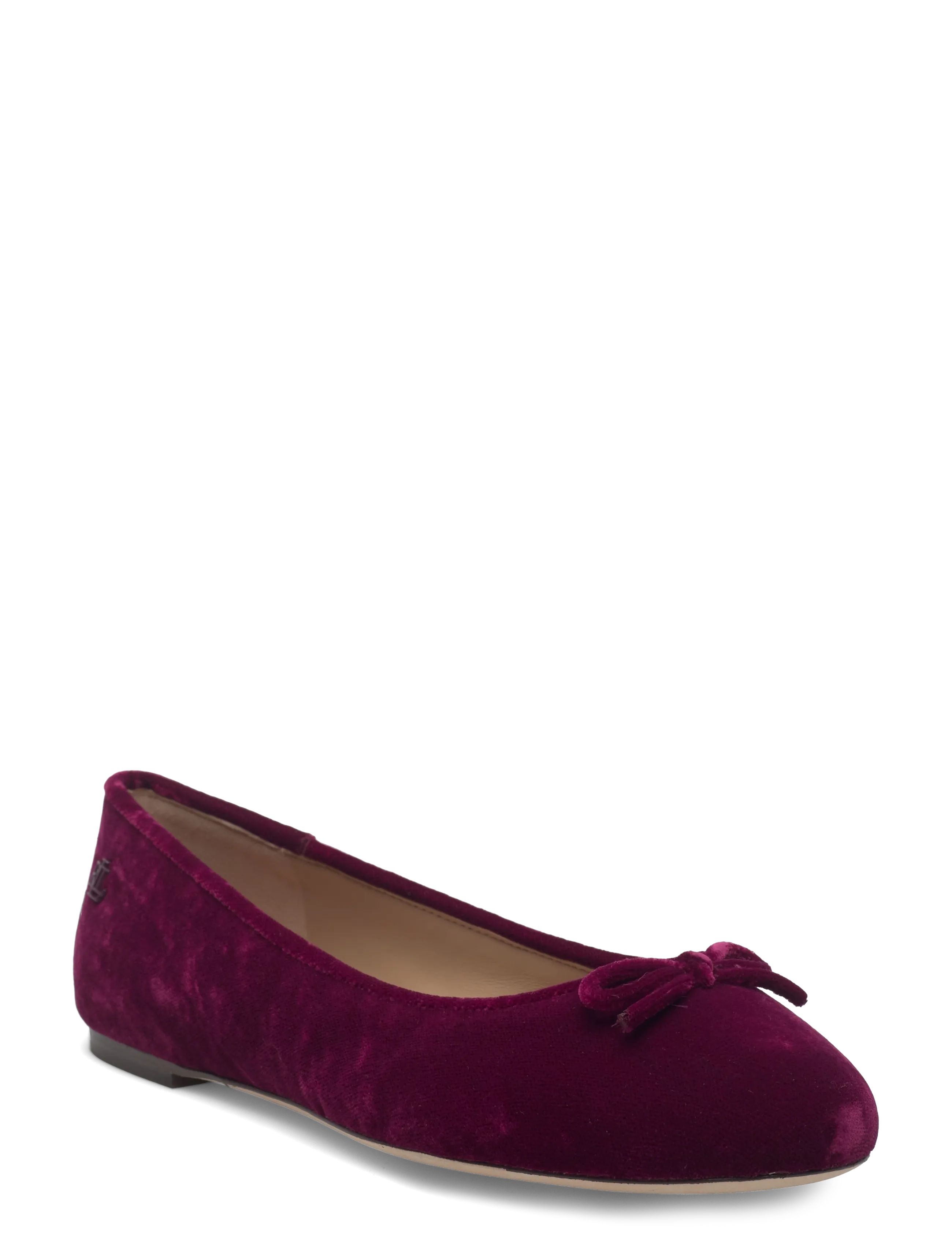 Lauren Ralph Jayna Iii Velvet Flat, 40, Schuhe, Burgunderrot - Flats, Frauen