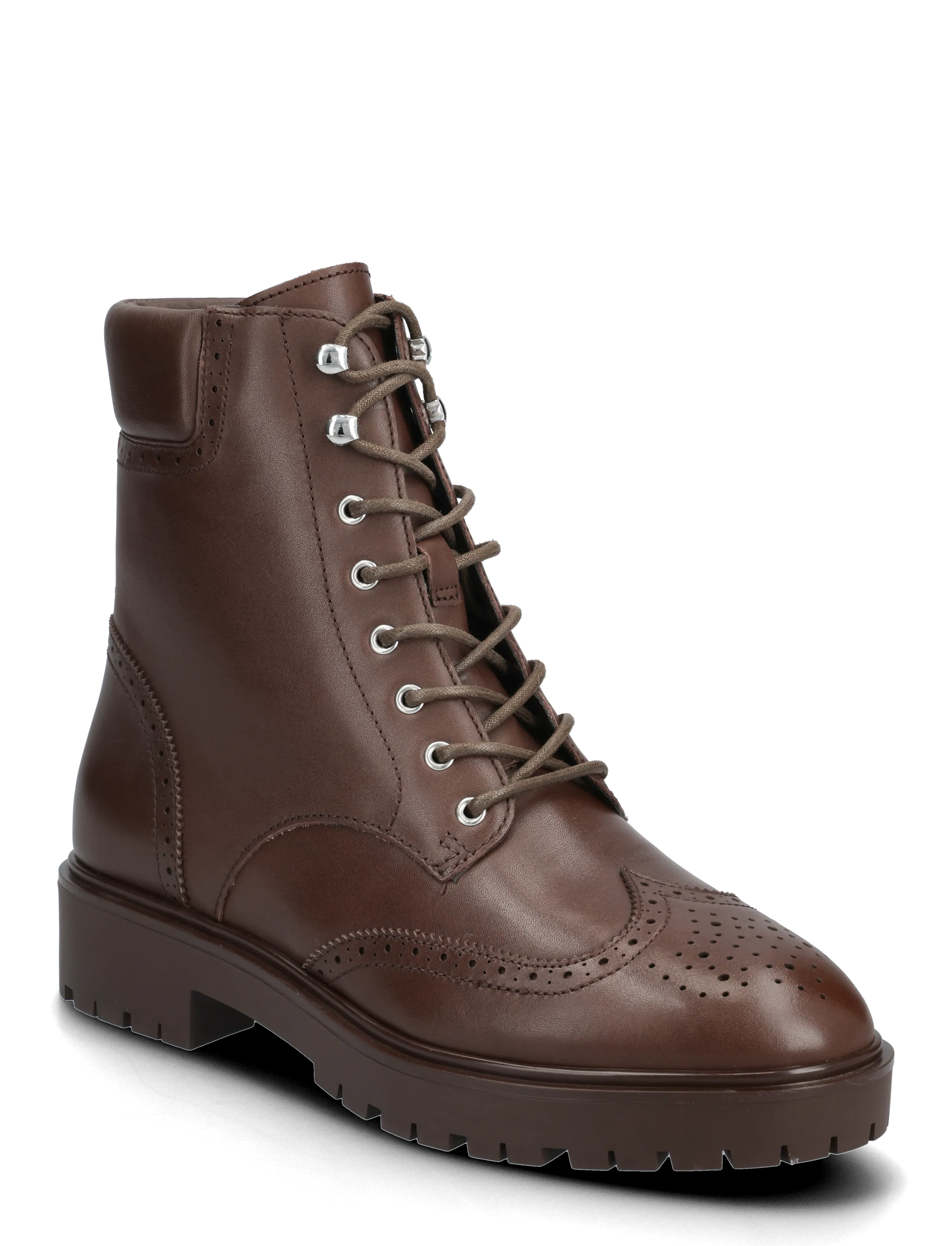 LAUREN RALPH LAUREN Allyson Perforated Strickjacke-Up Bootie Braun - 36 - Damen