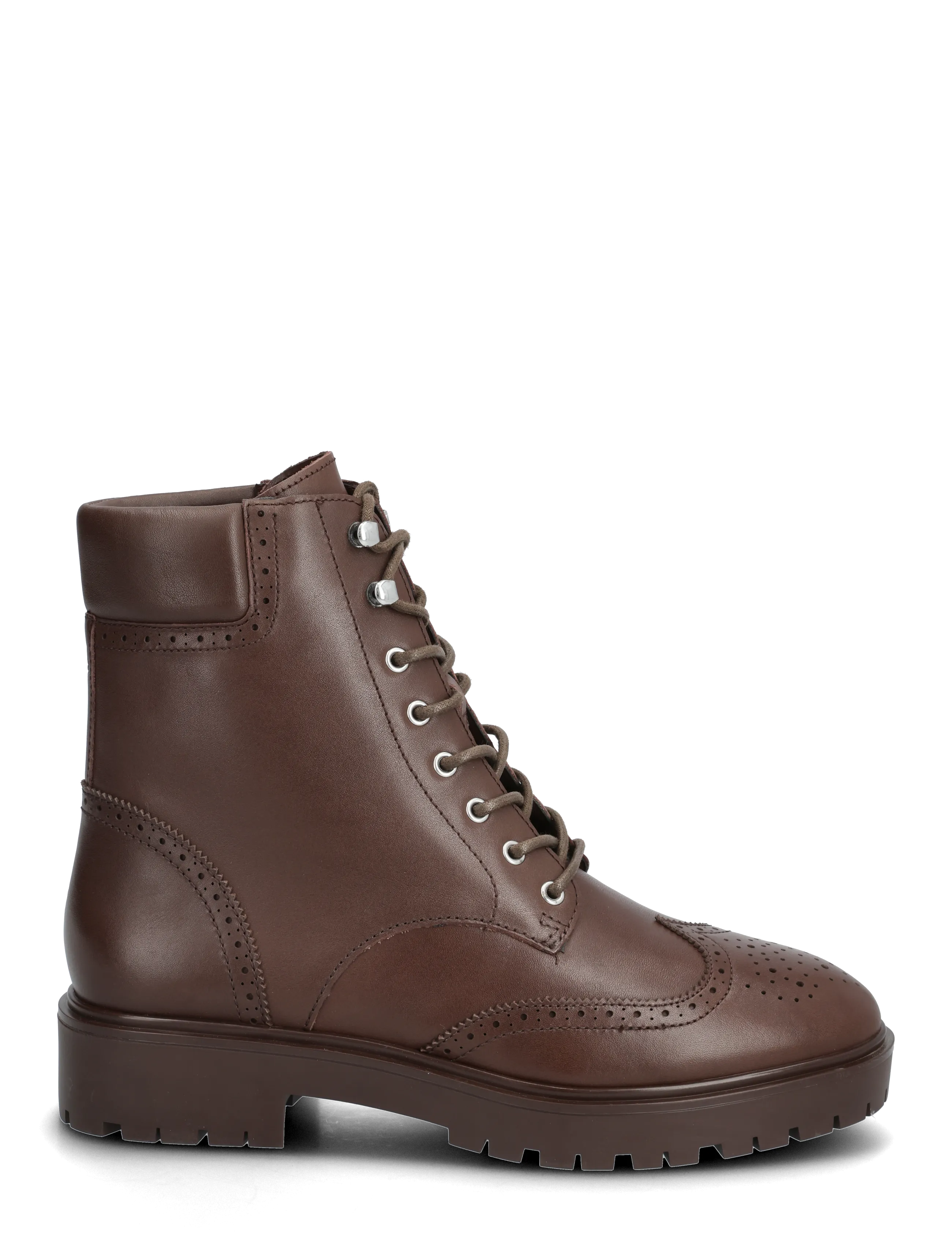 Lauren Ralph Lauren - Allyson Perforated Lace-Up Bootie - aulinukai iki kulkšnių - dark hickory - 1