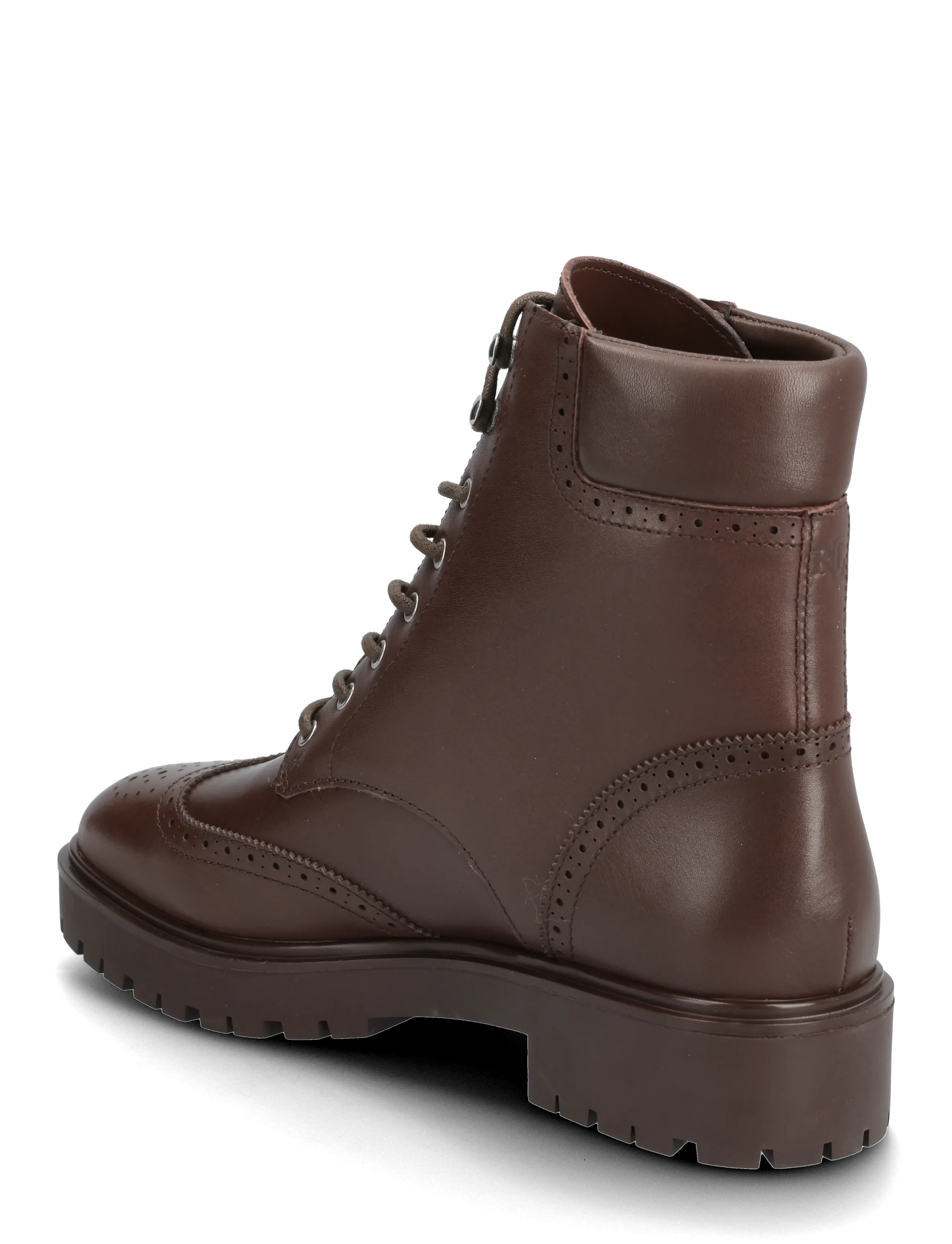 Lauren Ralph Lauren - Allyson Perforated Lace-Up Bootie - aulinukai iki kulkšnių - dark hickory - 2