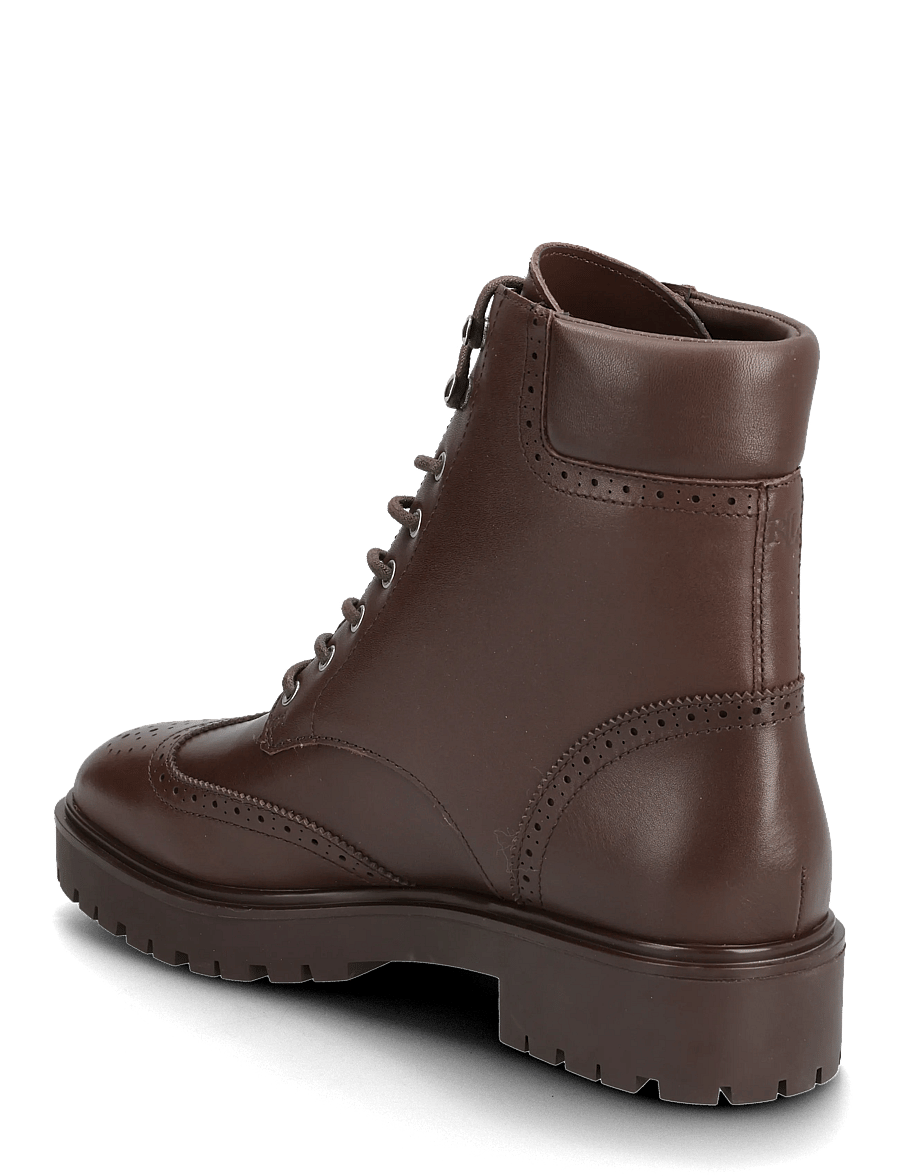 Lauren Ralph Lauren - Allyson Perforated Lace-Up Bootie - geschnürte stiefel - dark hickory - 2