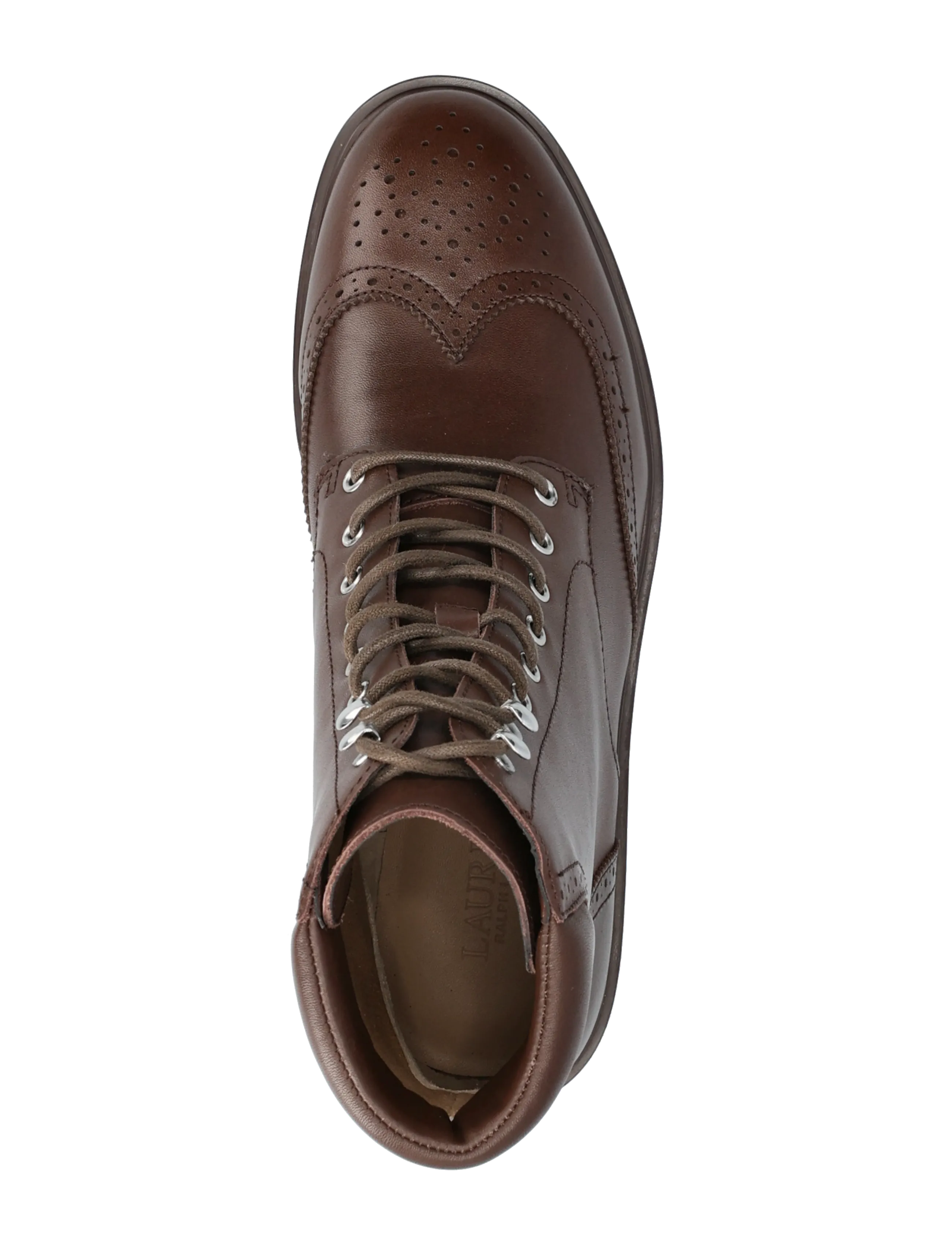 Lauren Ralph Lauren - Allyson Perforated Lace-Up Bootie - aulinukai iki kulkšnių - dark hickory - 3