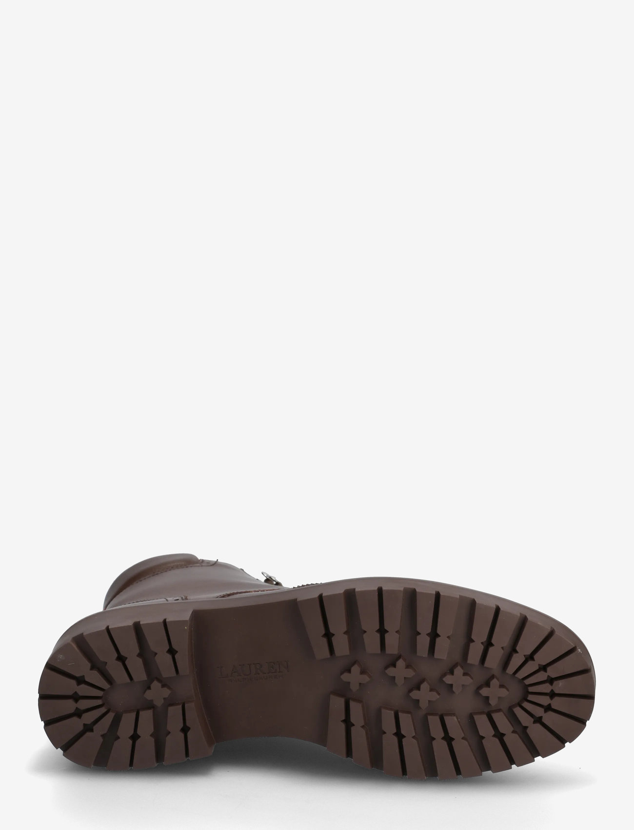 Lauren Ralph Lauren - Allyson Perforated Lace-Up Bootie - kängor - dark hickory - 4