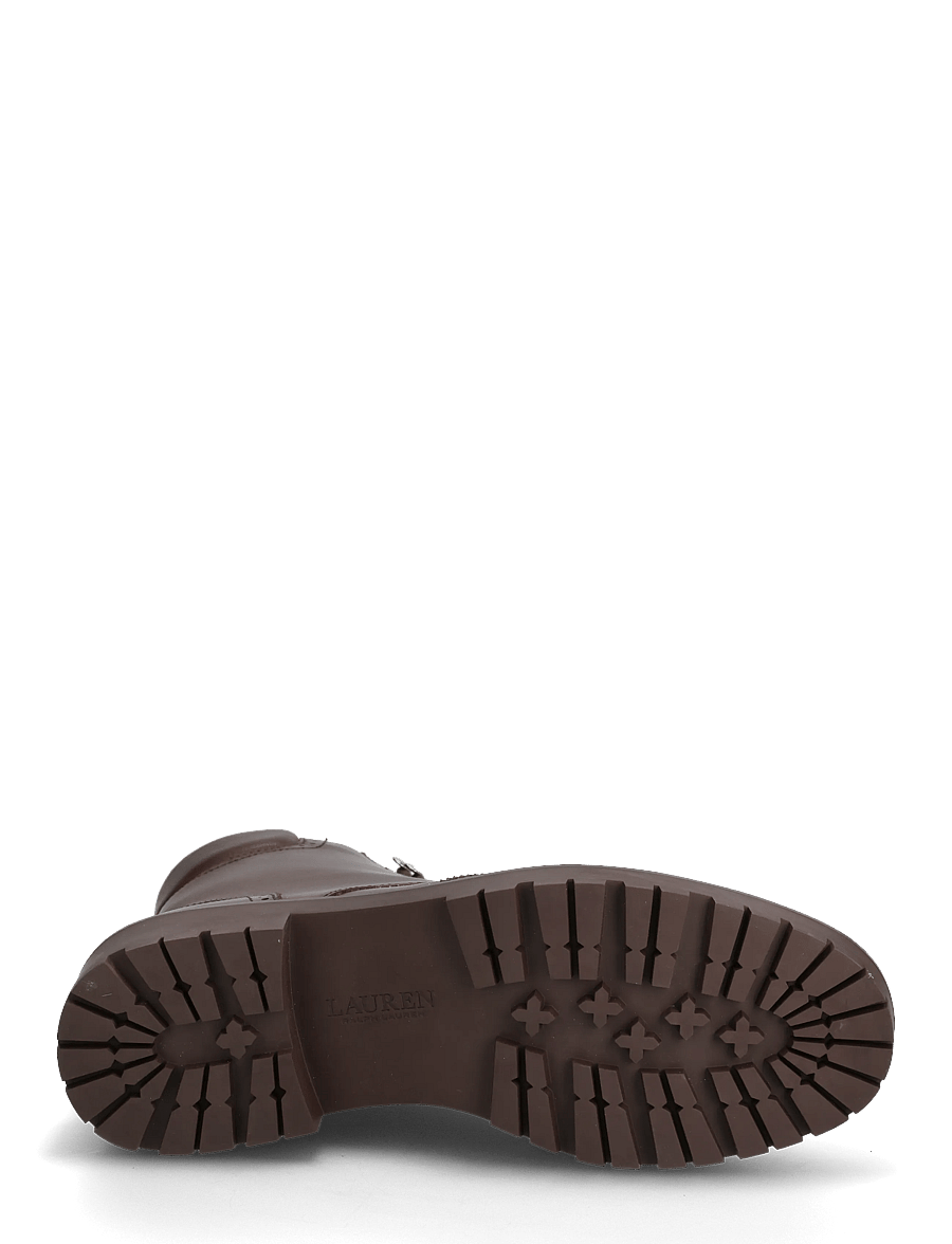 Lauren Ralph Lauren - Allyson Perforated Lace-Up Bootie - geschnürte stiefel - dark hickory - 4