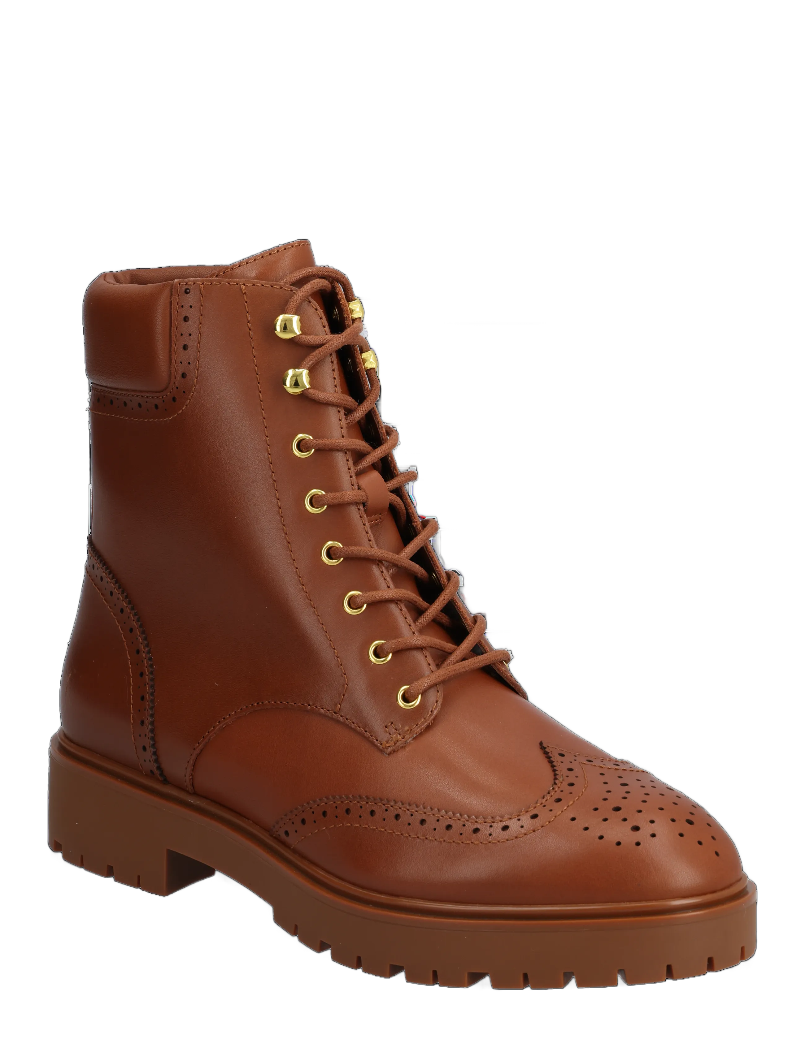 Lauren Ralph Lauren Allyson Perforated Lace-Up Bootie, 39, Brown, Ankelstøvler > Støvler Med Snøre, Dame