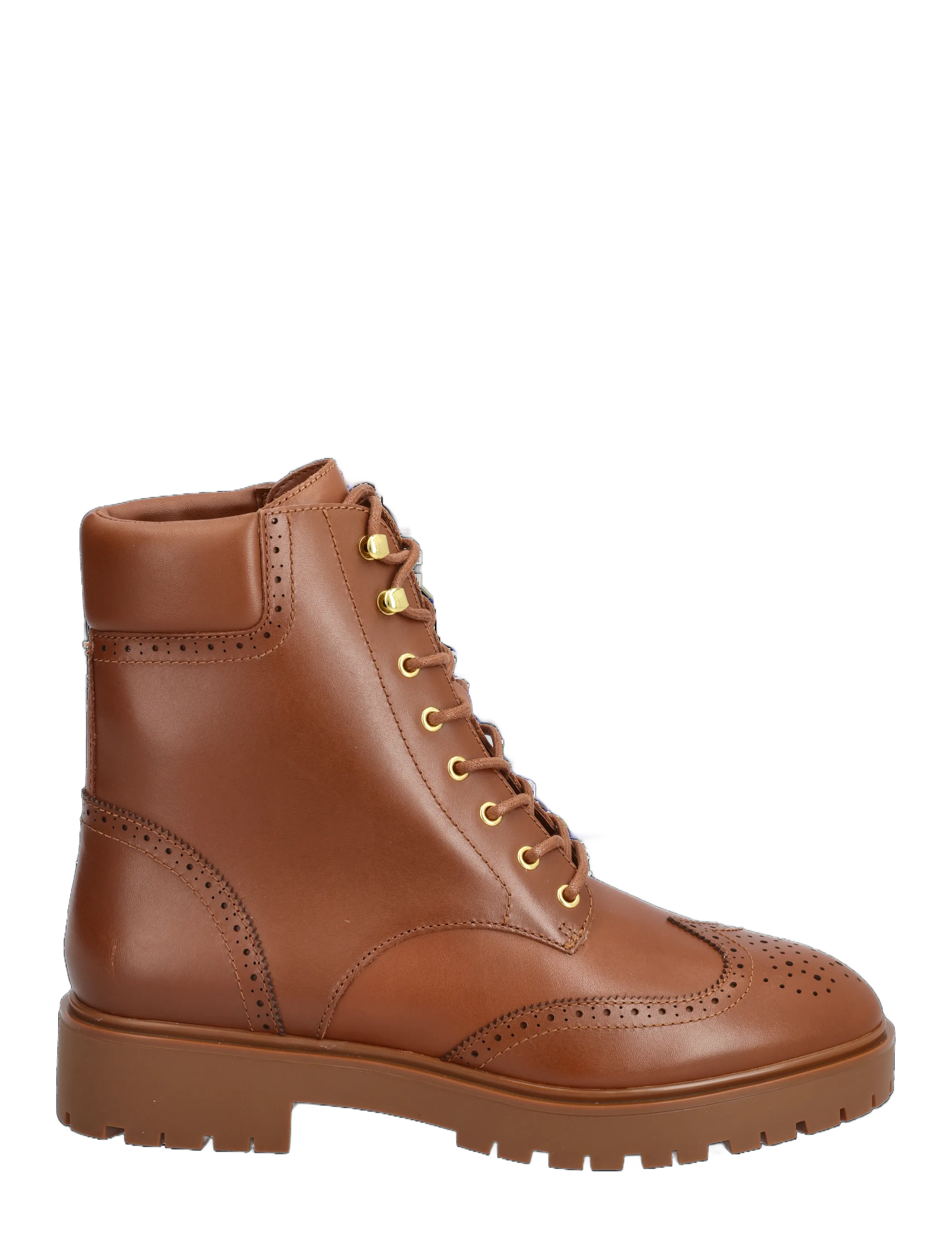 Lauren Ralph Lauren - Allyson Perforated Lace-Up Bootie - snørestøvler - lauren tan - 1