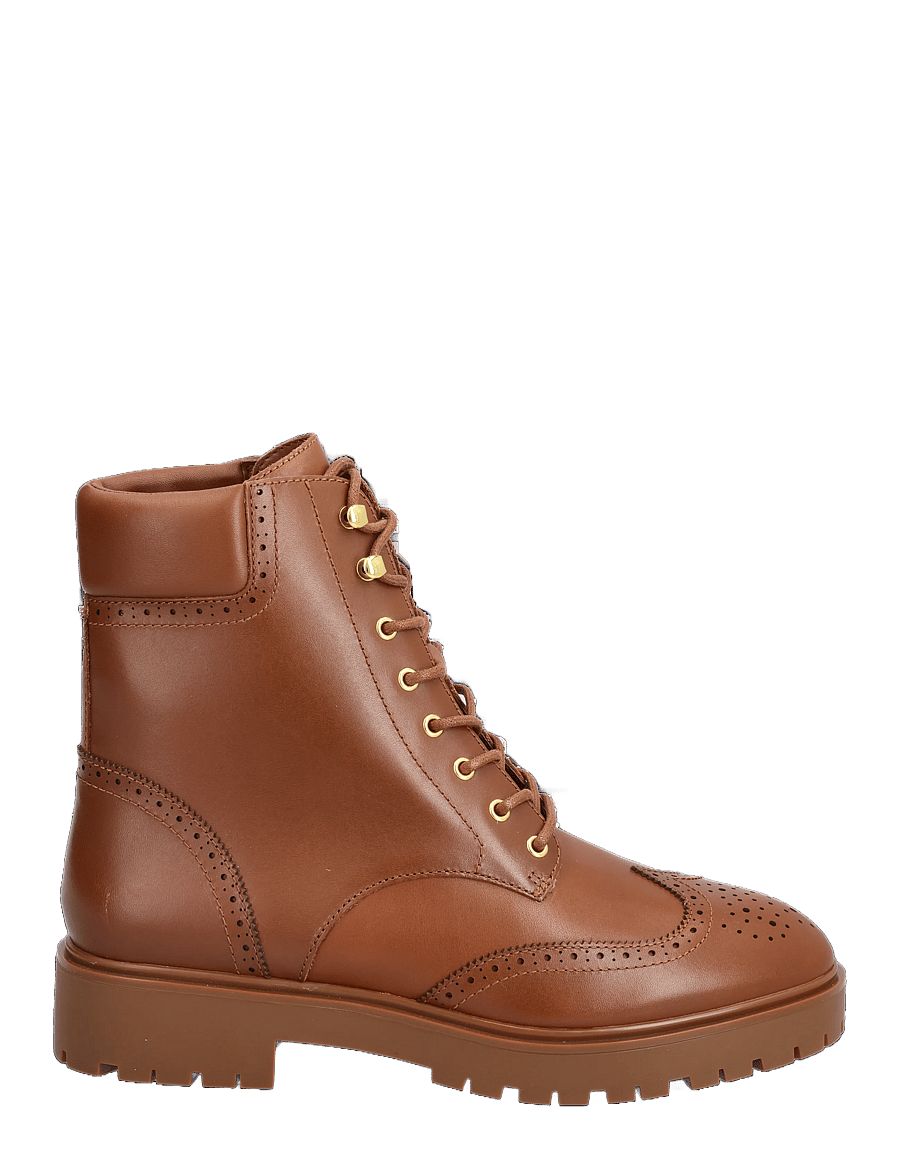 Lauren Ralph Lauren - Allyson Perforated Lace-Up Bootie - geschnürte stiefel - lauren tan - 1