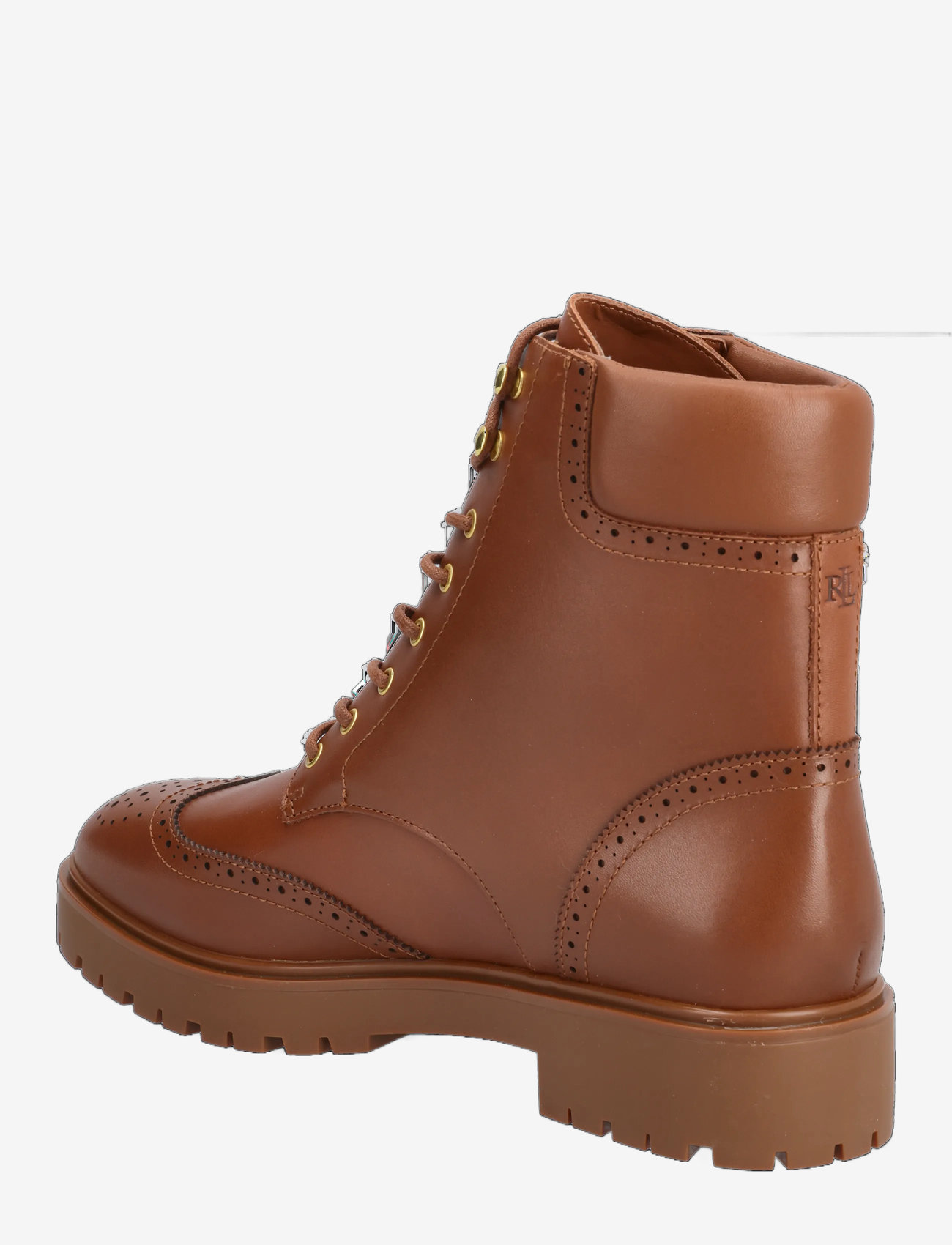 Lauren Ralph Lauren - Allyson Perforated Lace-Up Bootie - stövlar - lauren tan - 2