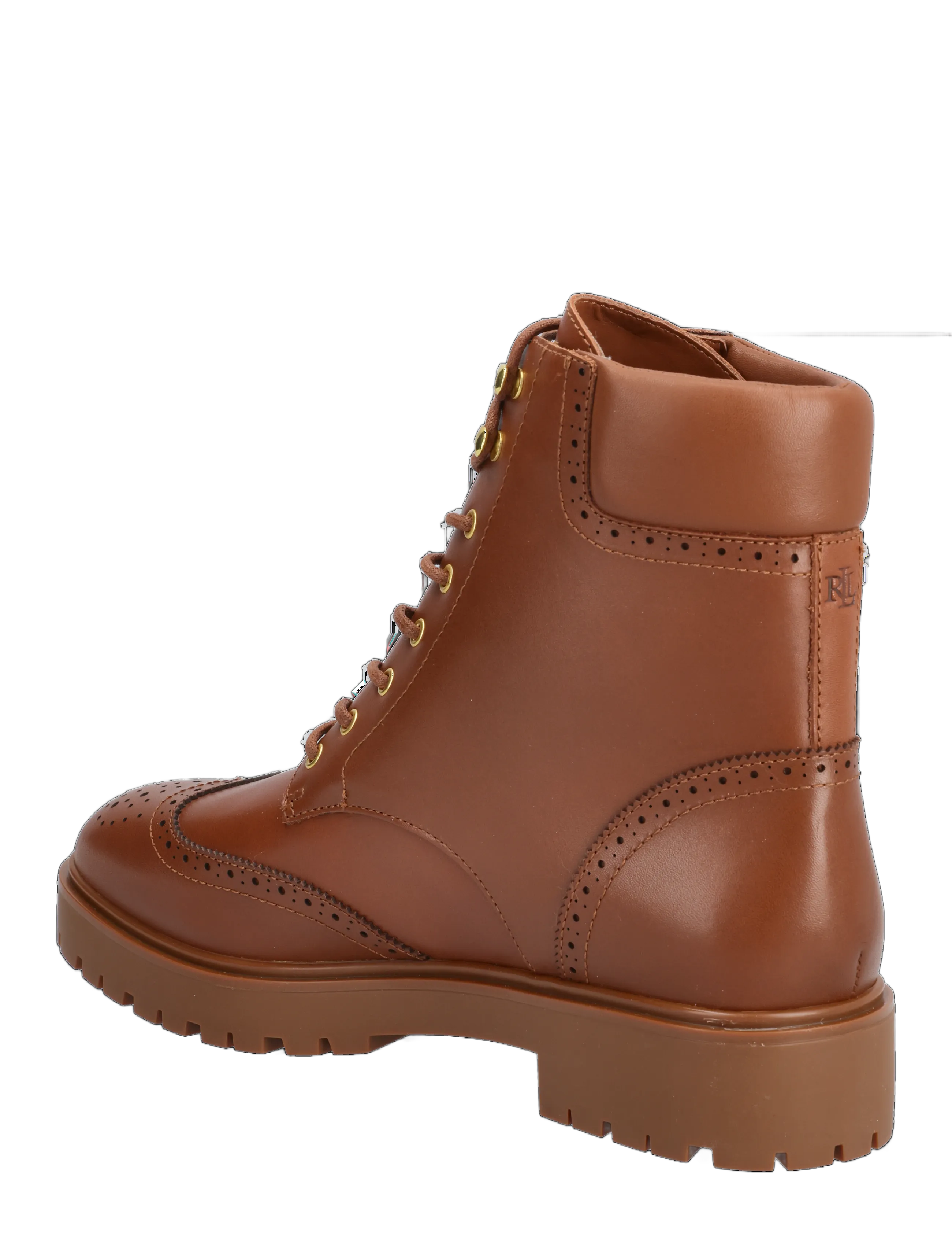 Lauren Ralph Lauren - Allyson Perforated Lace-Up Bootie - snørestøvler - lauren tan - 2