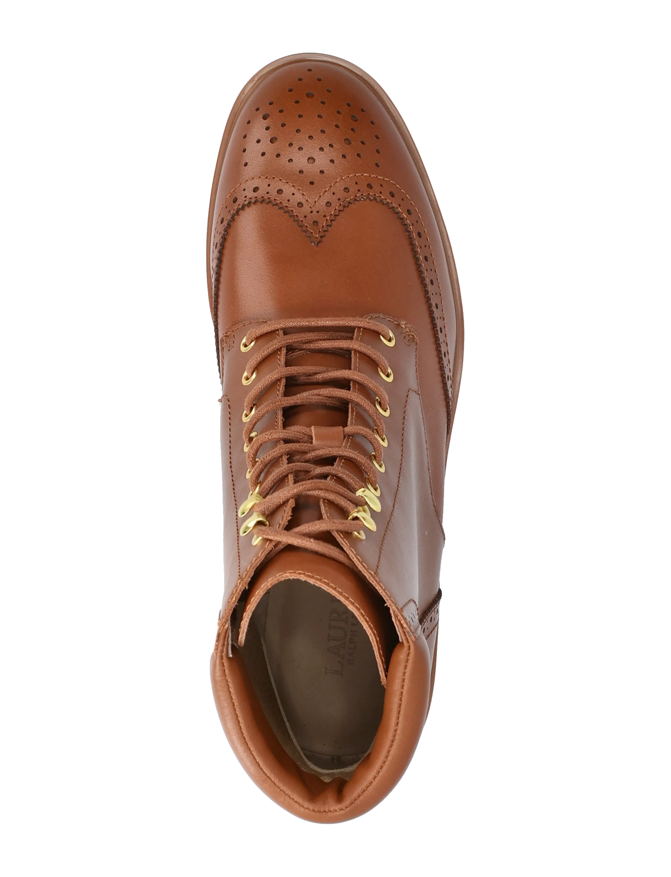 Lauren Ralph Lauren - Allyson Perforated Lace-Up Bootie - snørestøvler - lauren tan - 3