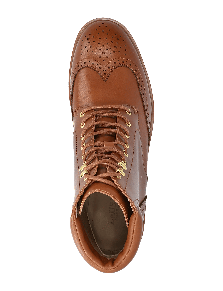 Lauren Ralph Lauren - Allyson Perforated Lace-Up Bootie - geschnürte stiefel - lauren tan - 3
