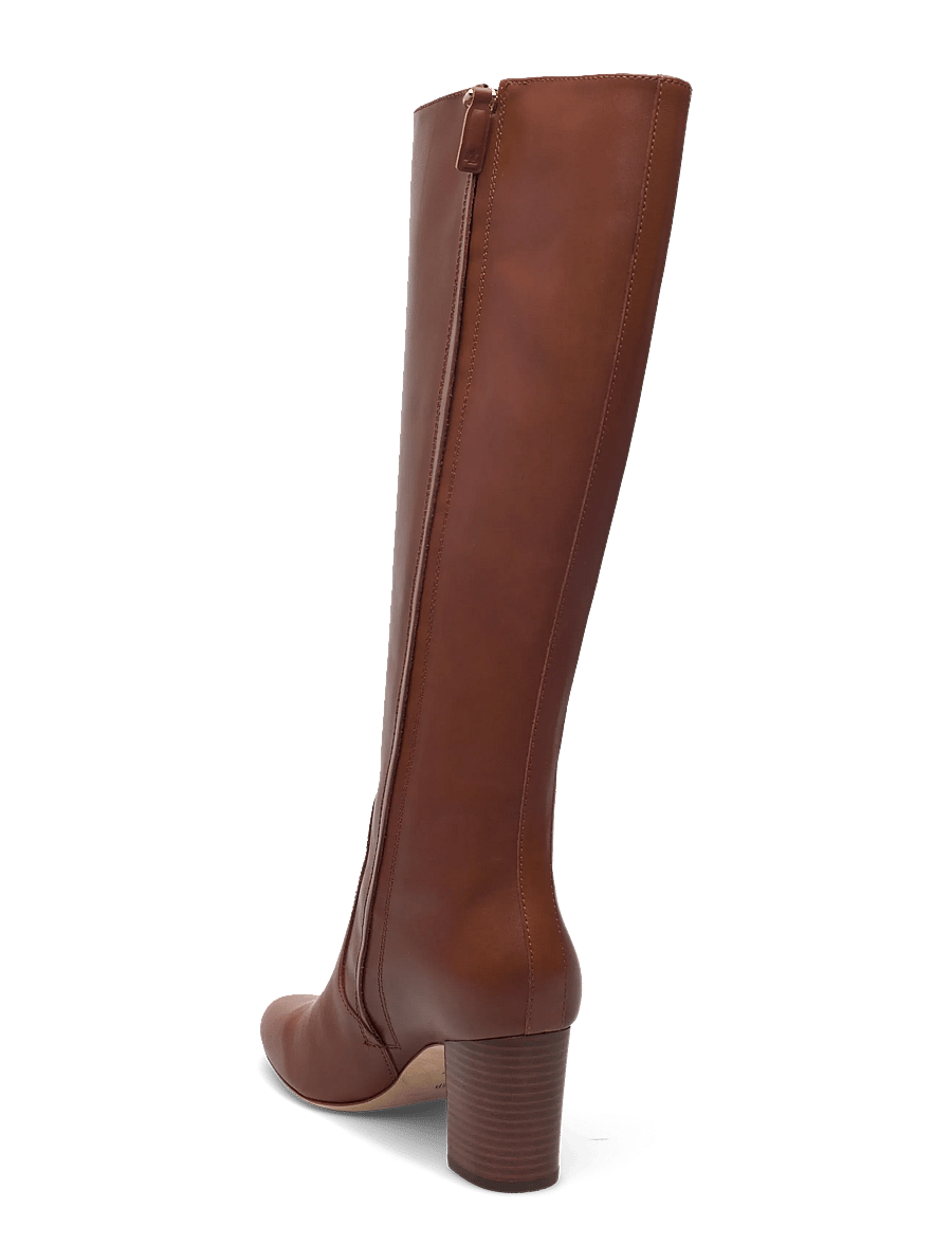 Lauren Ralph Lauren - Kennedi Calfskin Tall Boot Heel - kniehohe stiefel - lauren tan - 2