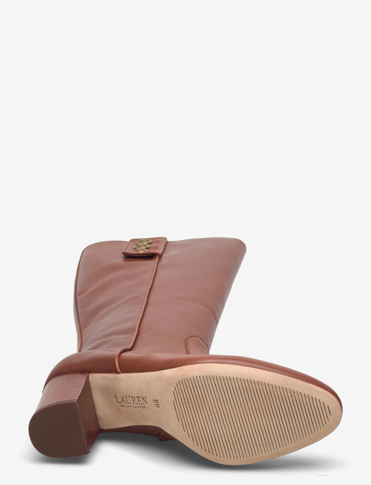 Lauren Ralph Lauren - Kennedi Calfskin Tall Boot Heel - knähöga stövlar - lauren tan - 4