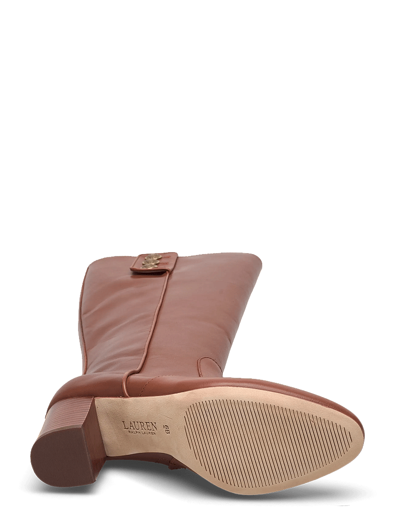 Lauren Ralph Lauren - Kennedi Calfskin Tall Boot Heel - knähöga stövlar - lauren tan - 4