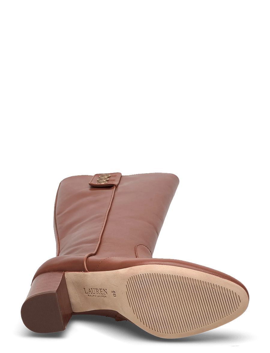 Lauren Ralph Lauren - Kennedi Calfskin Tall Boot Heel - kniehohe stiefel - lauren tan - 4