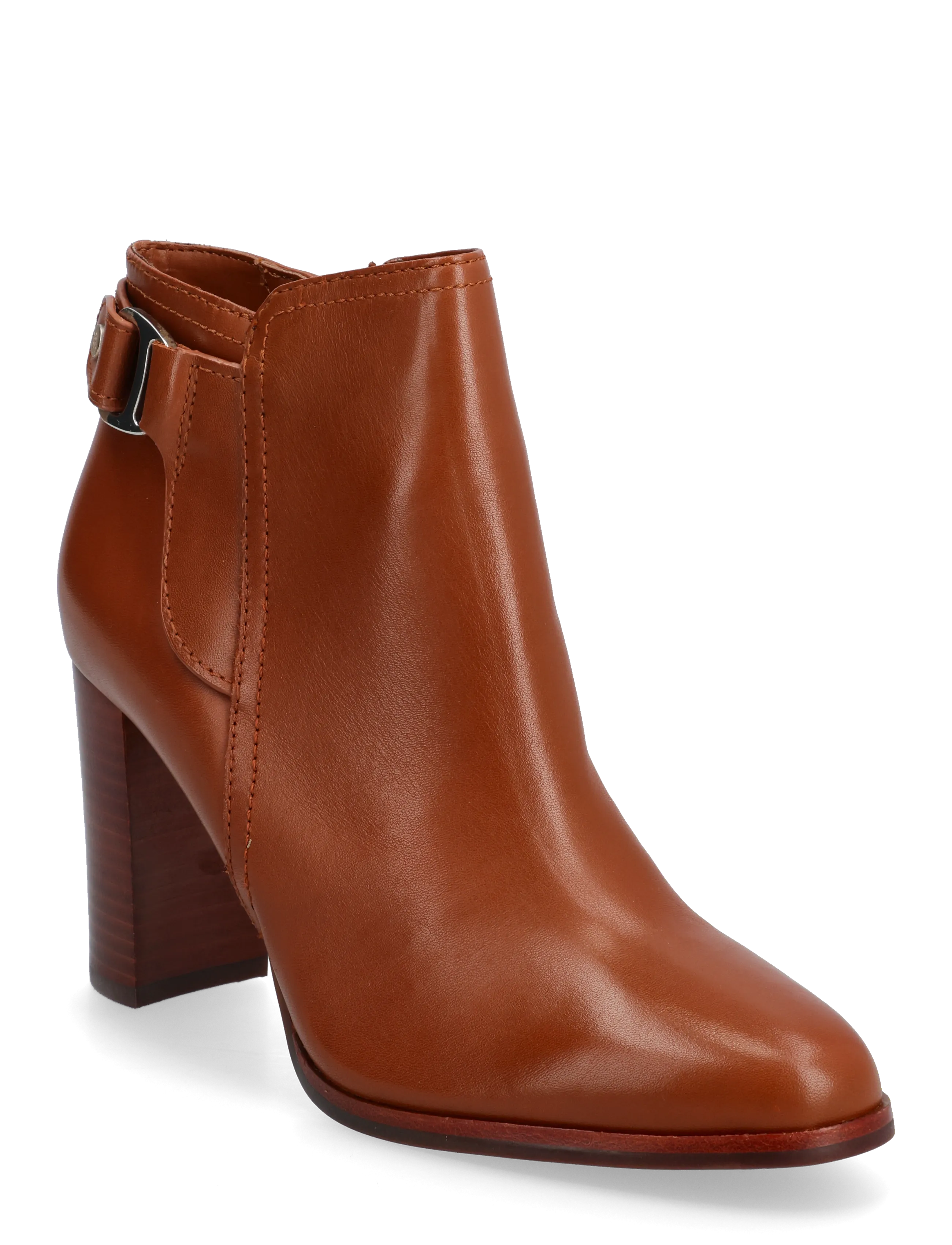 Lauren Ralph Lauren Tasha Calfskin Bootie Heel - Transitional Layering - LAUREN TAN / beige