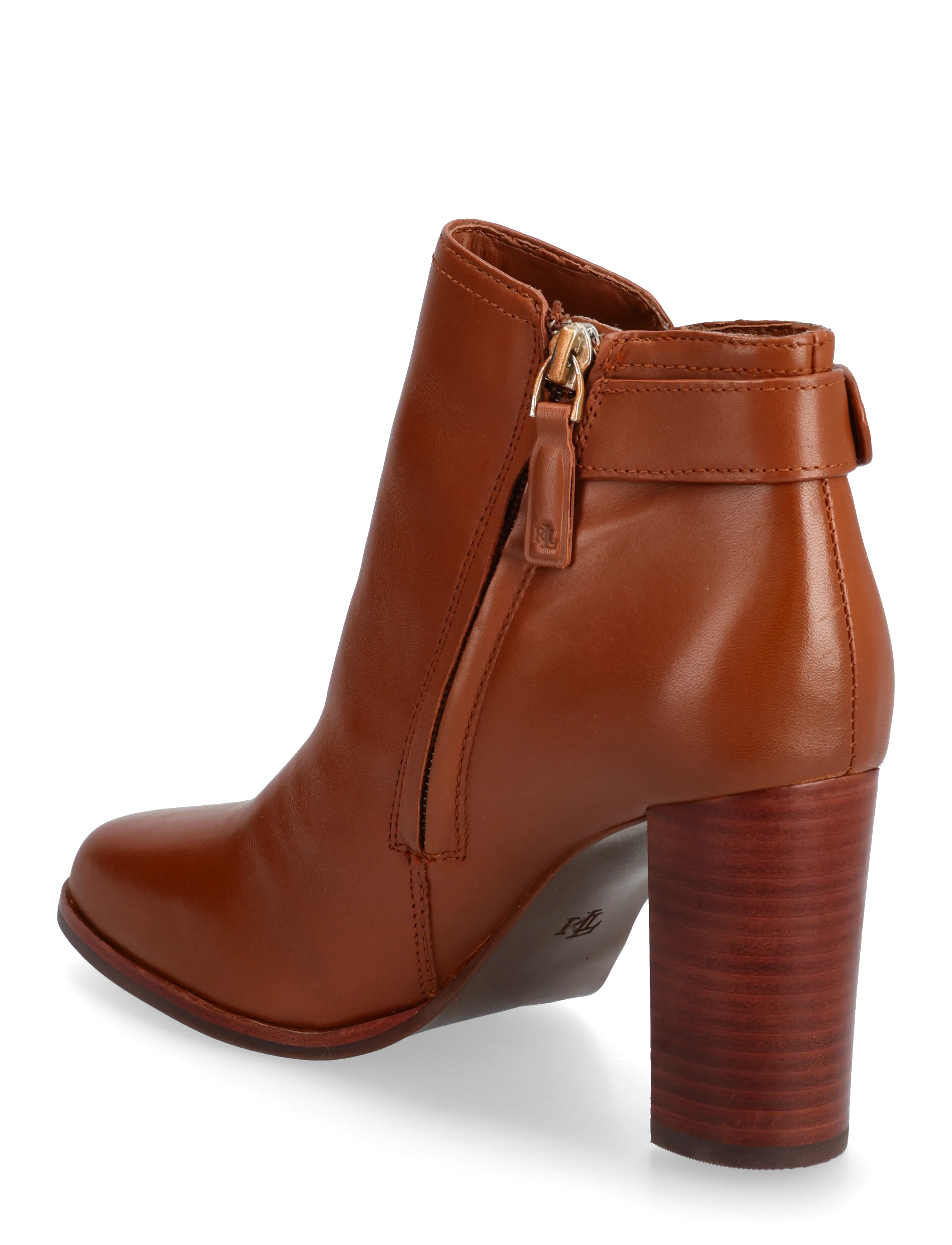 Lauren Ralph Lauren - Tasha Calfskin Bootie Heel - stiefeletten mit absatz - lauren tan - 2