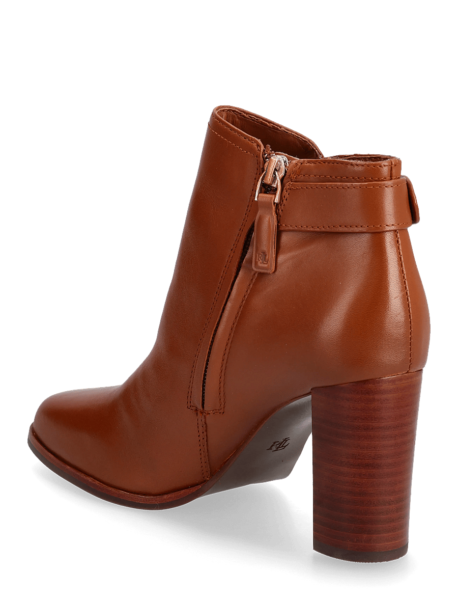Lauren Ralph Lauren - Tasha Calfskin Bootie Heel - stiefeletten mit absatz - lauren tan - 2