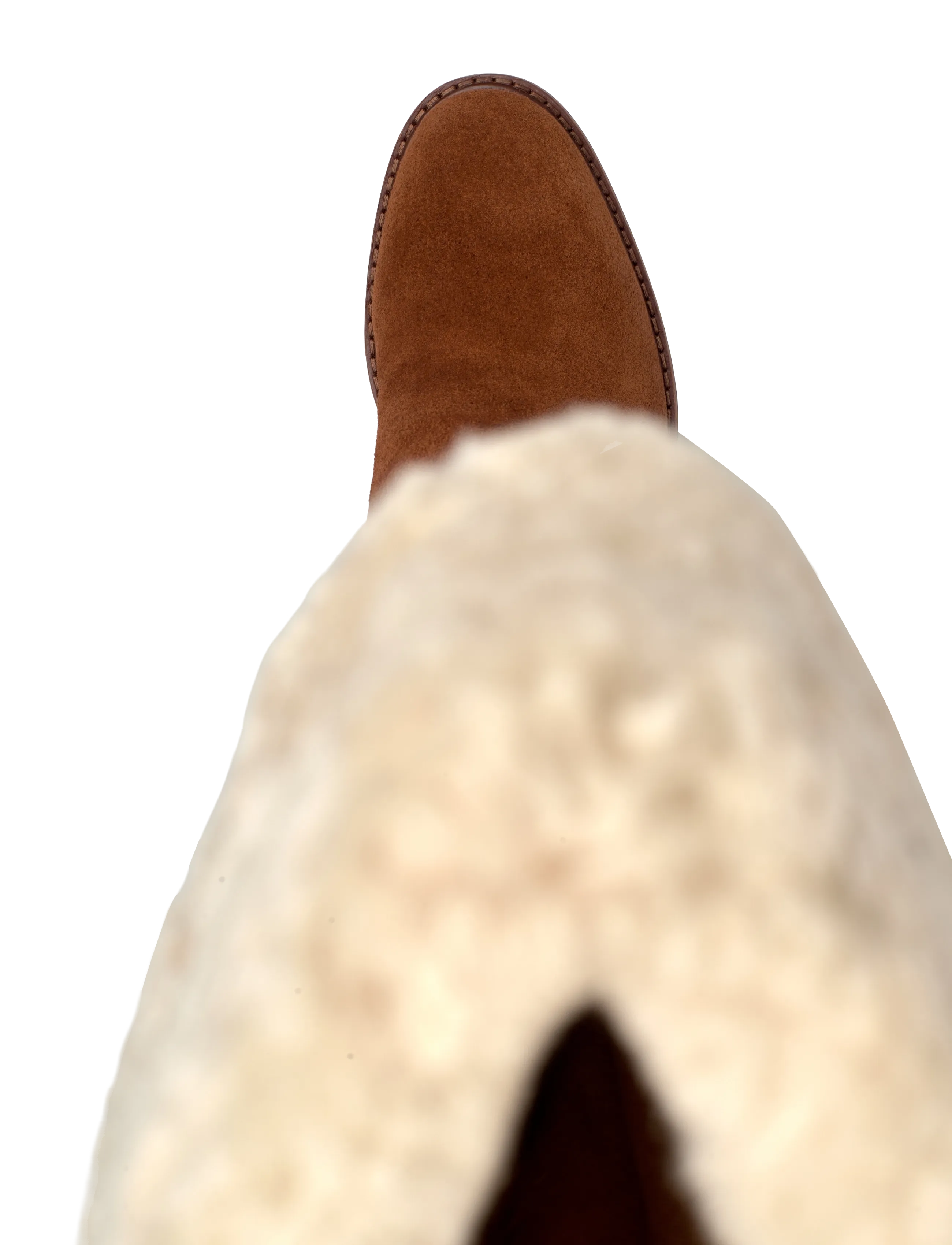 Lauren Ralph Lauren - Tasha Suede & Shearling Tall Heel Boot - bottes hautes au genou - lauren tan/natura - 3