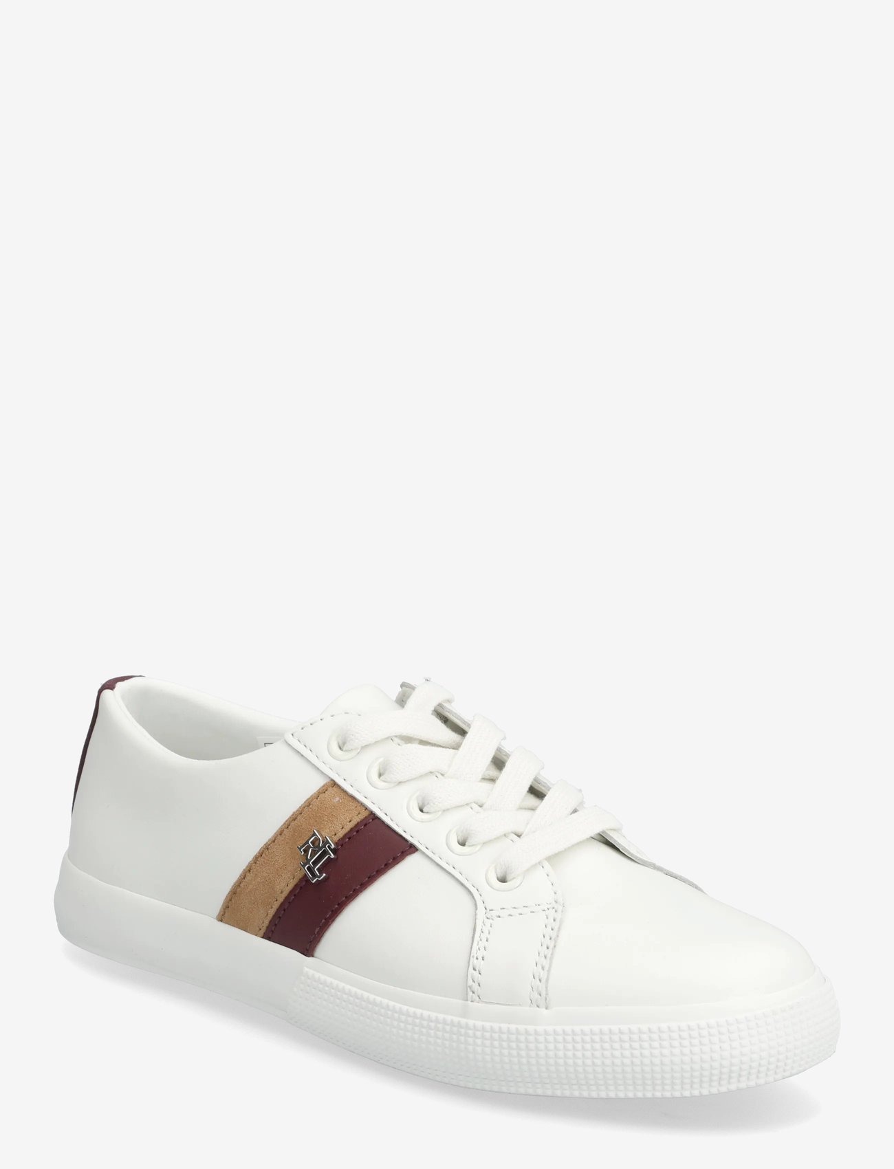 Lauren Ralph Lauren - Janson II Color-Blocked Leather Sneaker - konfirmation - snw wht/dark garn - 0
