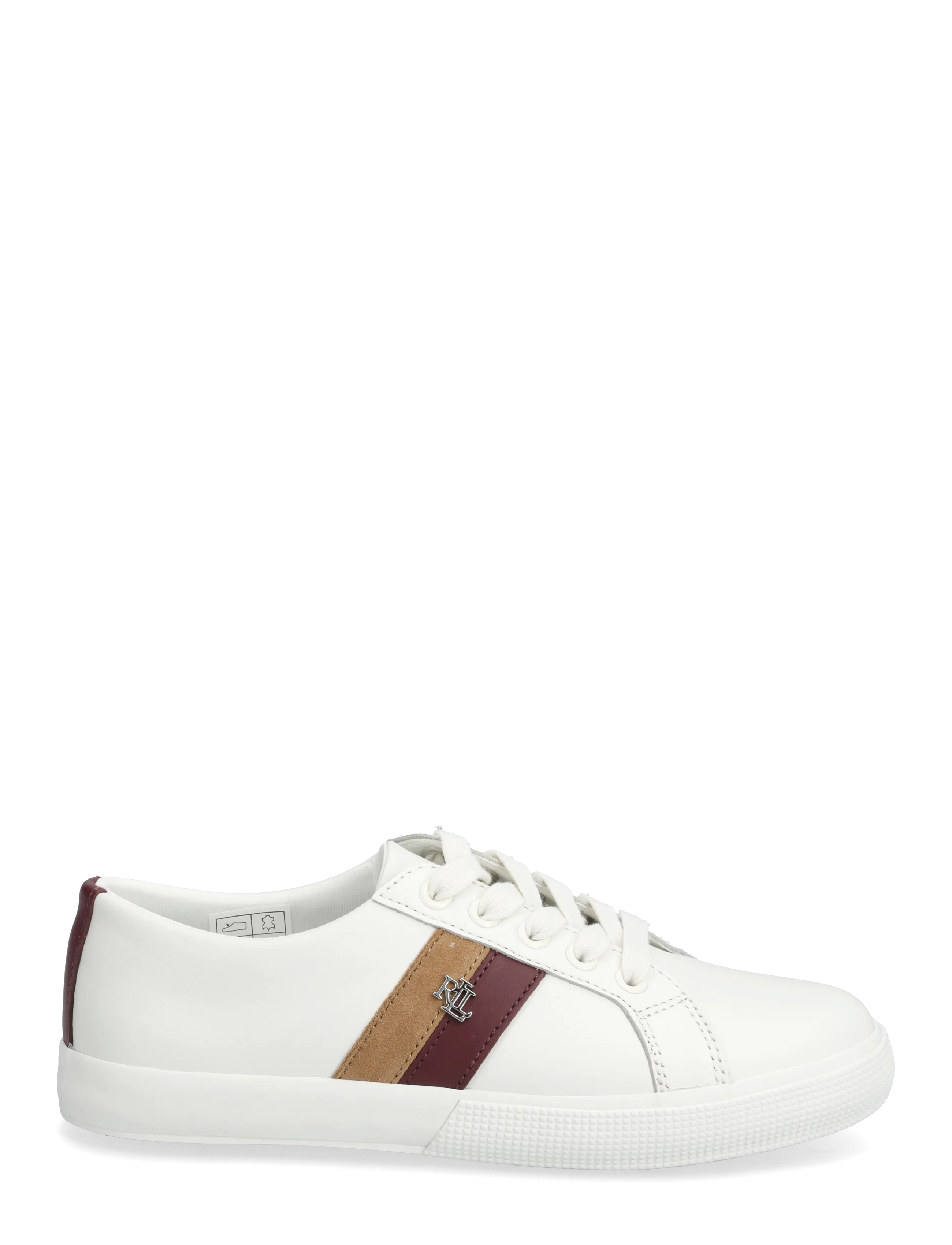Lauren Ralph Lauren - Janson II Color-Blocked Leather Sneaker - snw wht/dark garn - 1