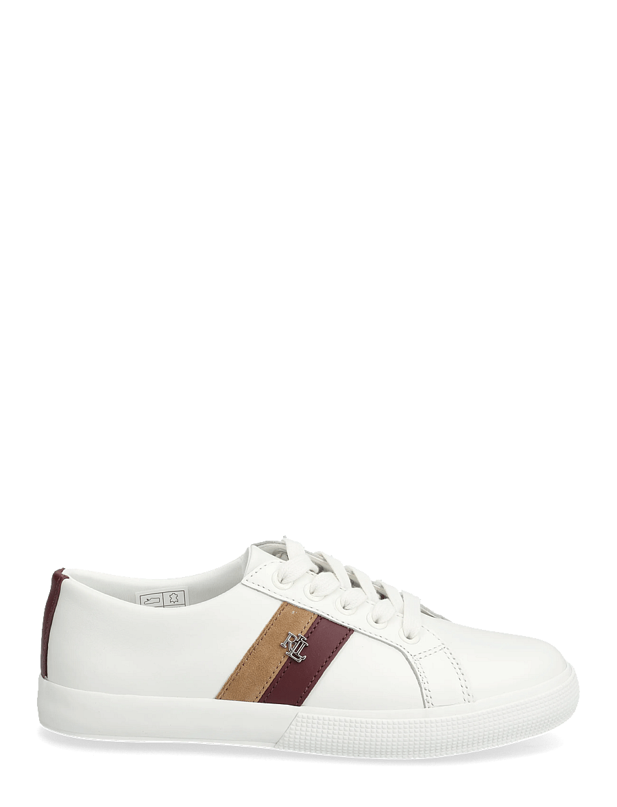 Lauren Ralph Lauren - Janson II Color-Blocked Leather Sneaker - snw wht/dark garn - 1