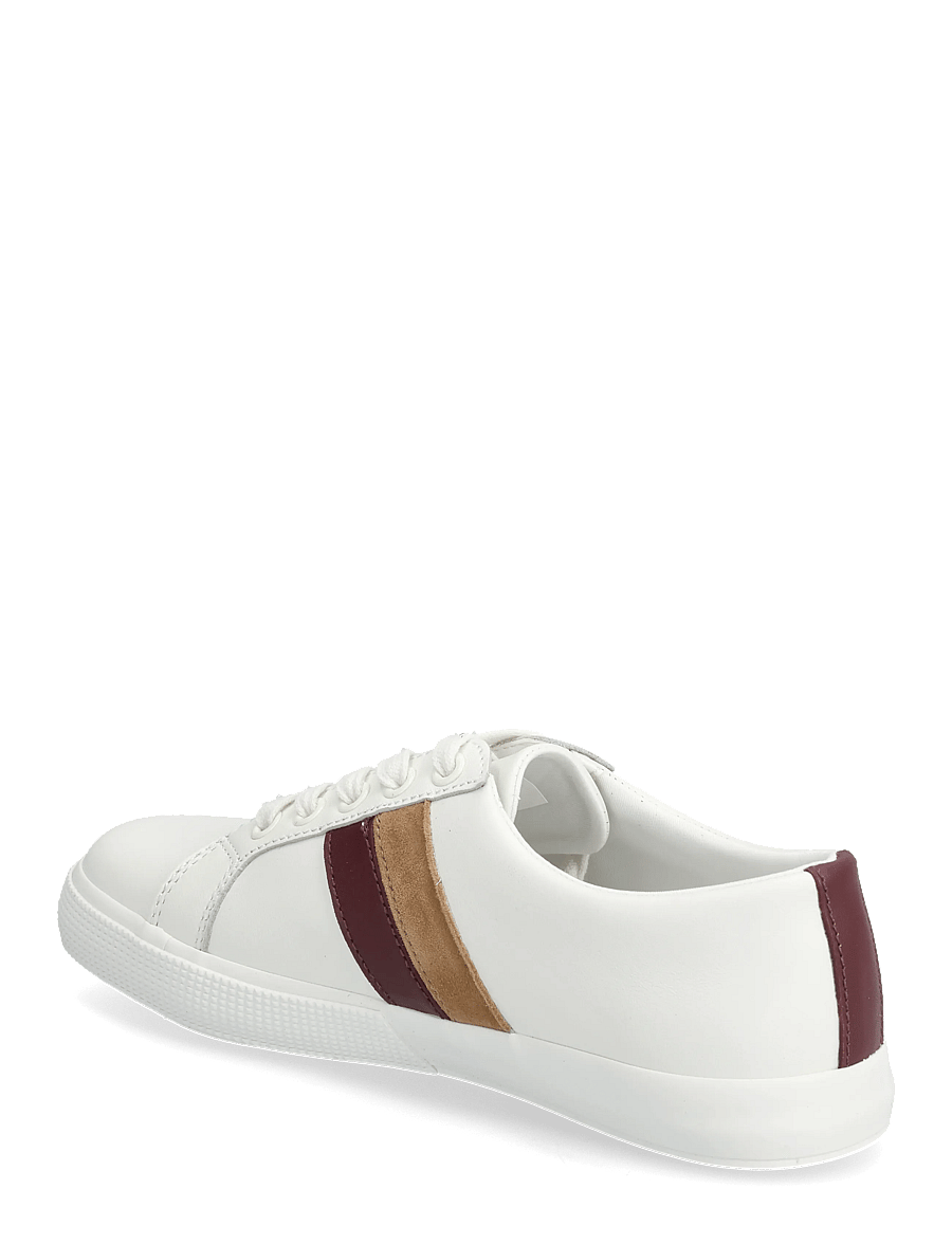 Lauren Ralph Lauren - Janson II Color-Blocked Leather Sneaker - snw wht/dark garn - 2