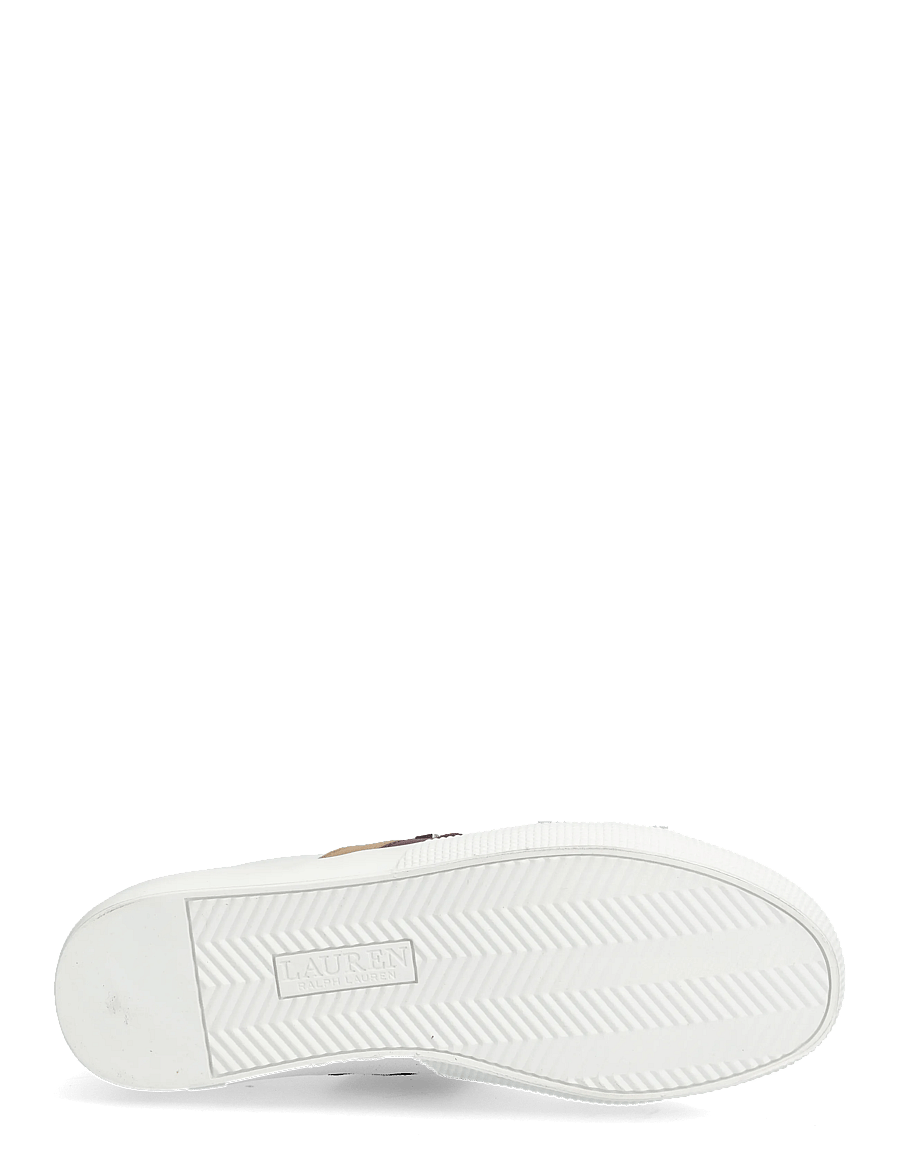Lauren Ralph Lauren - Janson II Color-Blocked Leather Sneaker - snw wht/dark garn - 4