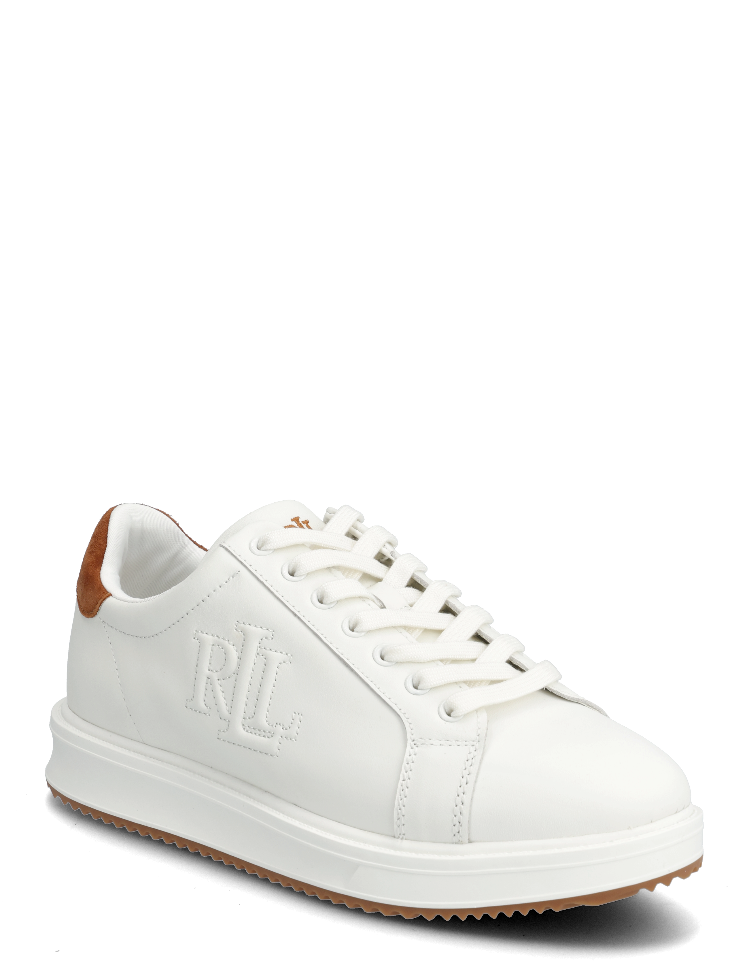 Lauren Ralph Lauren Ainsley Two-Tone Leather & Suede Sneaker - Lave sneakers - SNOW WHITE/LAUREN / white