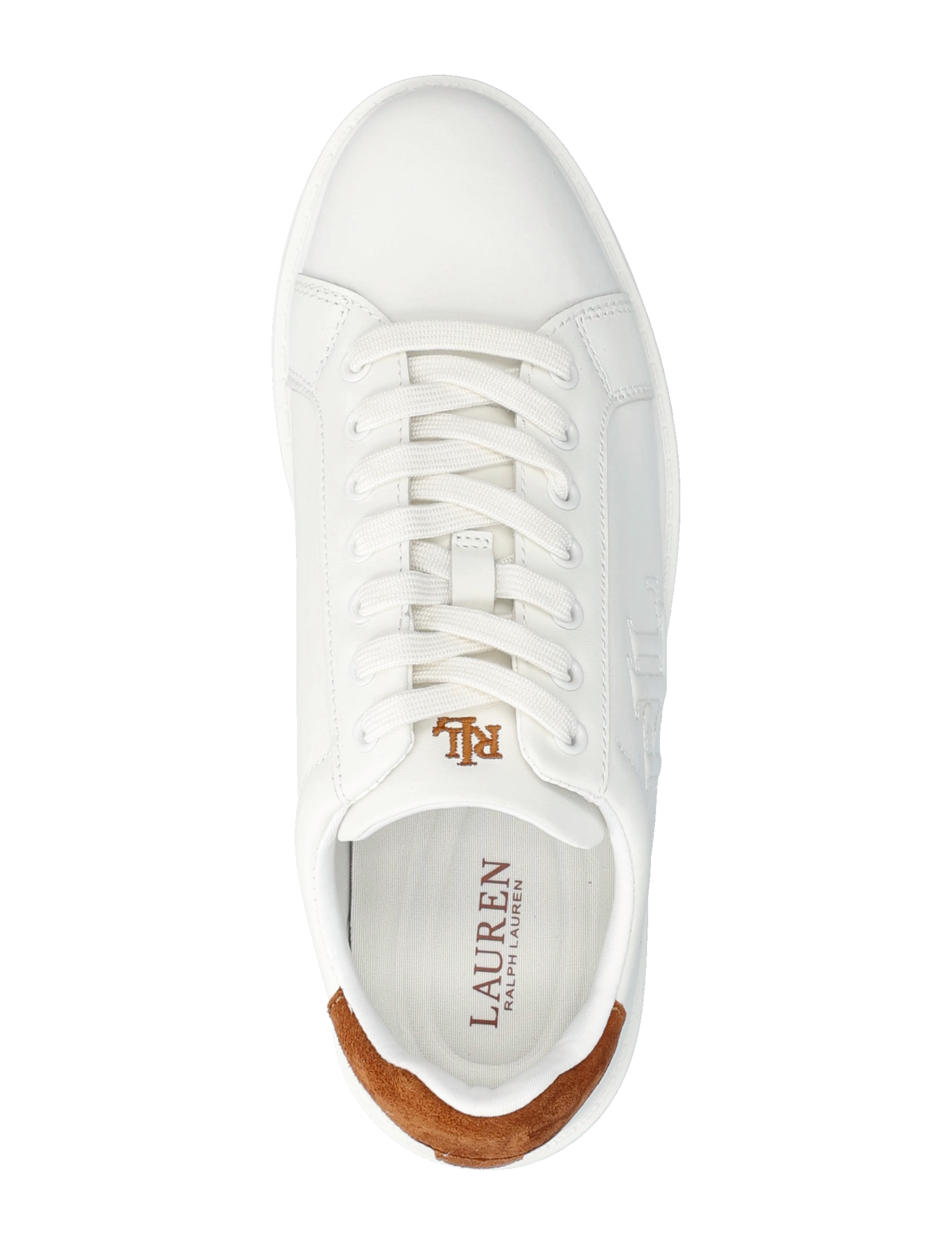 Lauren Ralph Lauren - Ainsley Two-Tone Leather & Suede Sneaker - snow white/lauren - 3