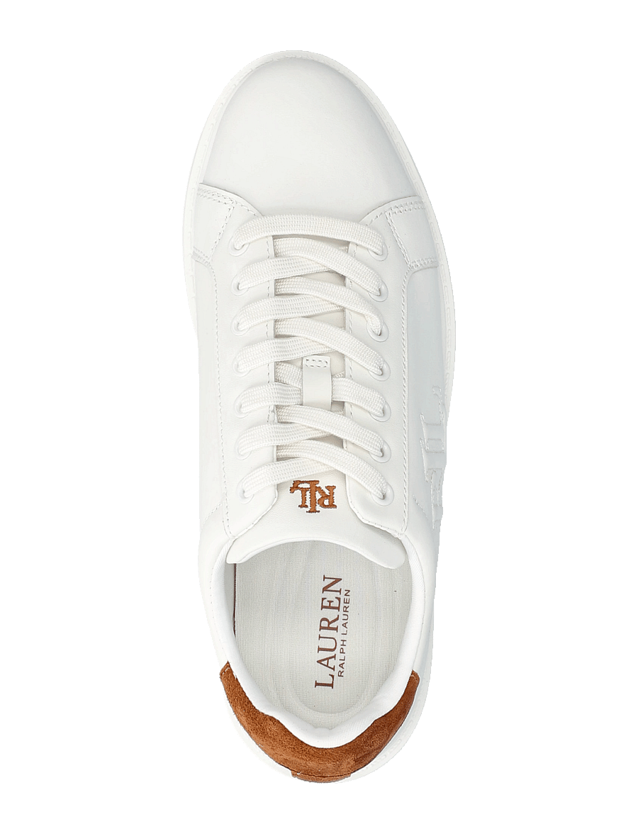 Lauren Ralph Lauren - Ainsley Two-Tone Leather & Suede Sneaker - snow white/lauren - 3