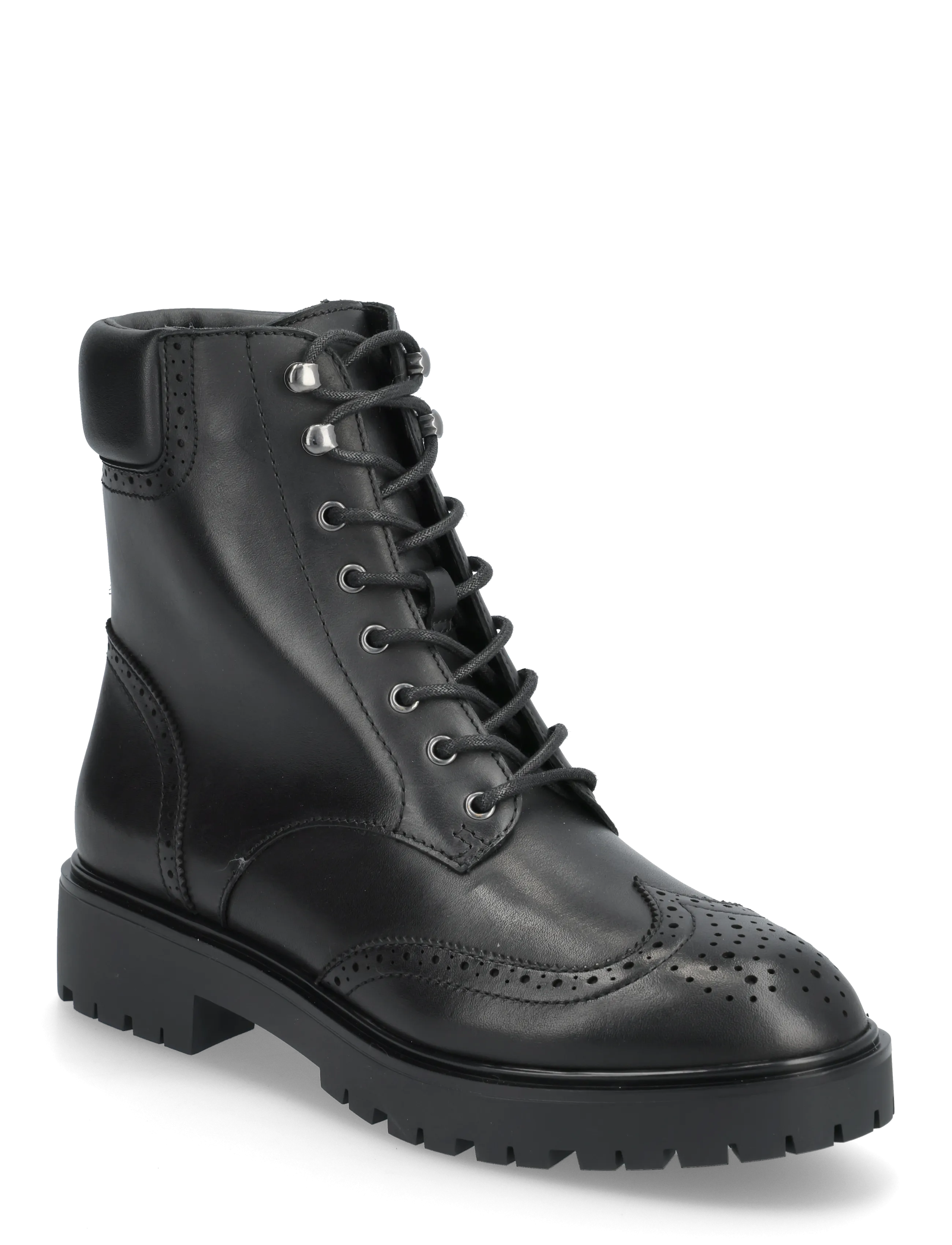 LAUREN RALPH LAUREN Allyson Perforated Strickjacke-Up Bootie Schwarz - 37 - Damen