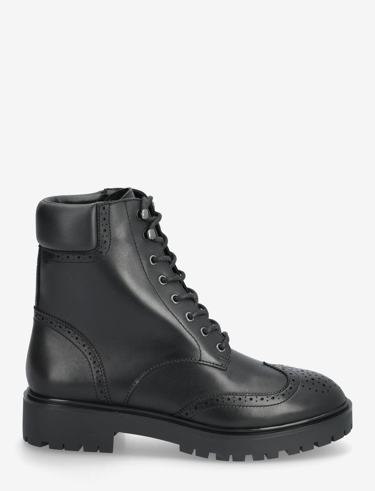 Lauren Ralph Lauren - Allyson Perforated Lace-Up Bootie - kängor - black - 1