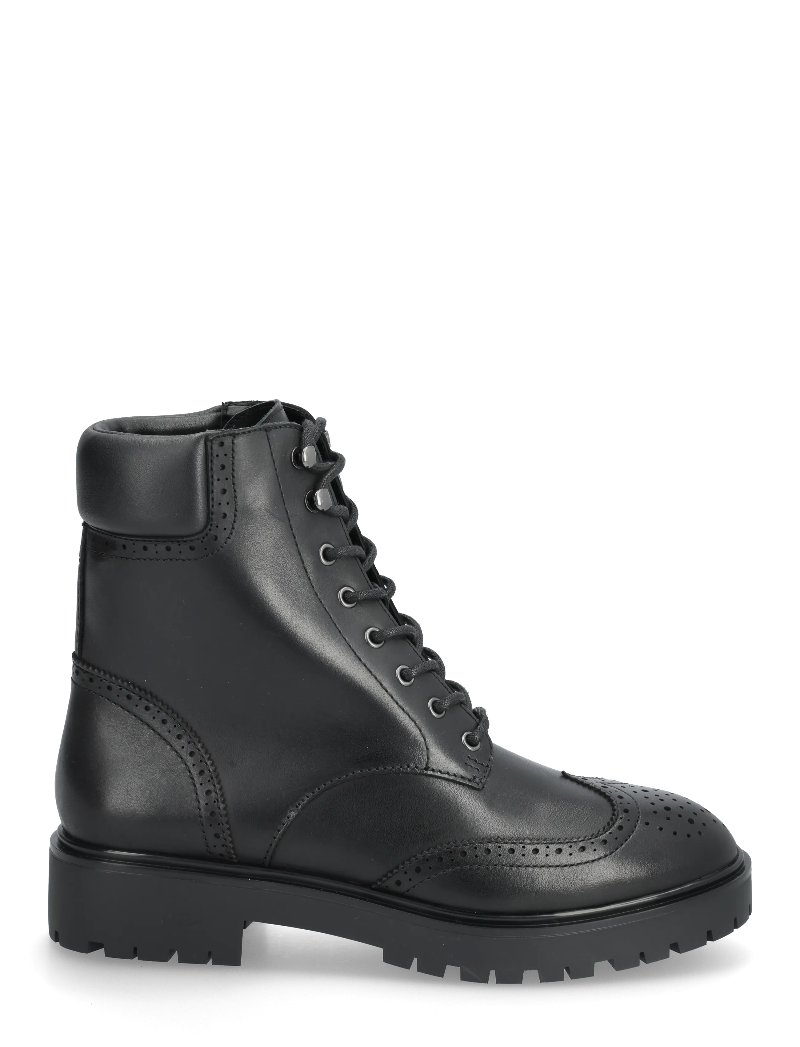 Lauren Ralph Lauren - Allyson Perforated Lace-Up Bootie - geschnürte stiefel - black - 1