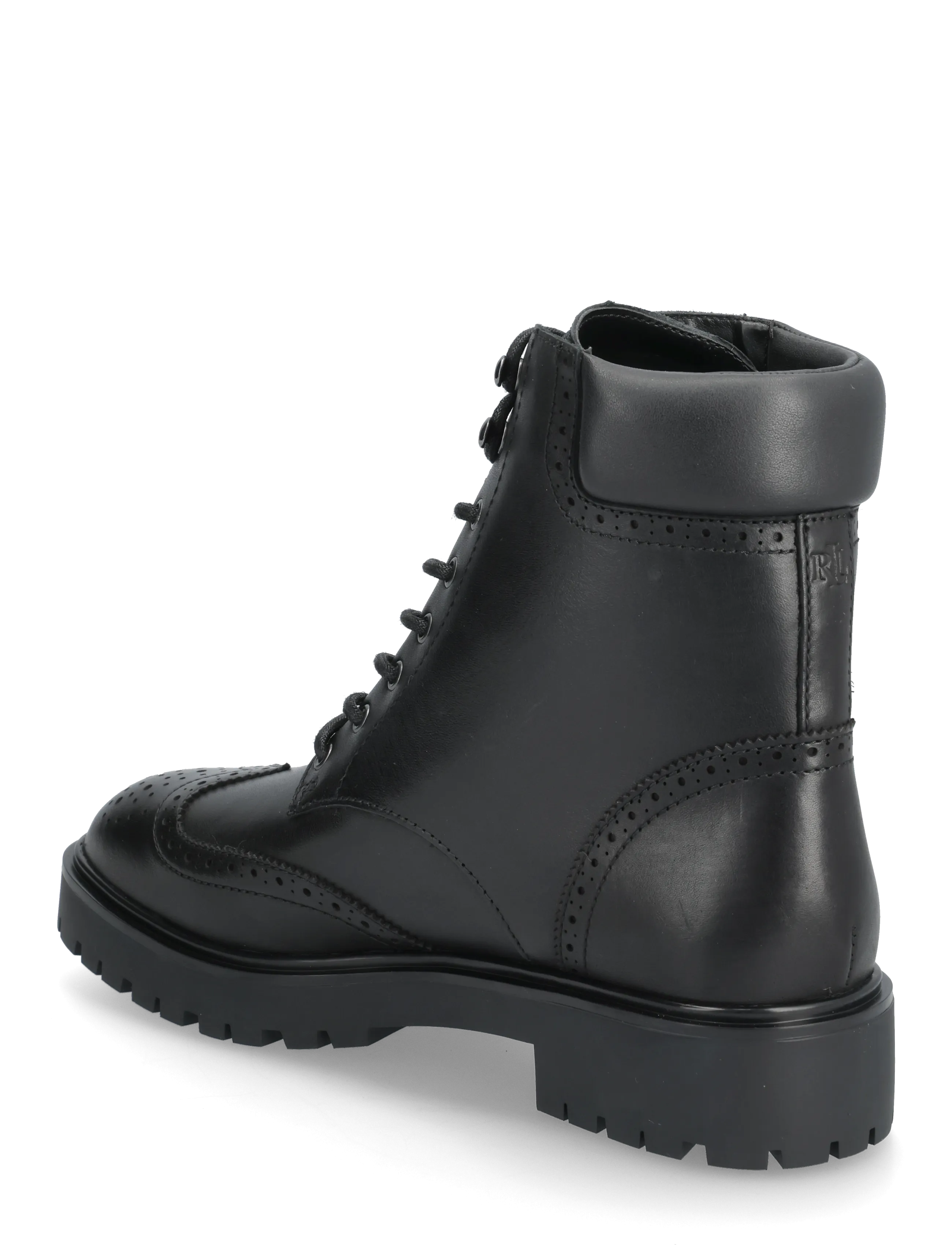 Lauren Ralph Lauren - Allyson Perforated Lace-Up Bootie - geschnürte stiefel - black - 2
