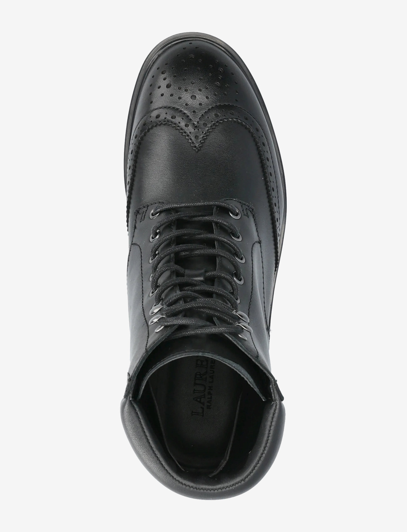 Lauren Ralph Lauren - Allyson Perforated Lace-Up Bootie - kängor - black - 3