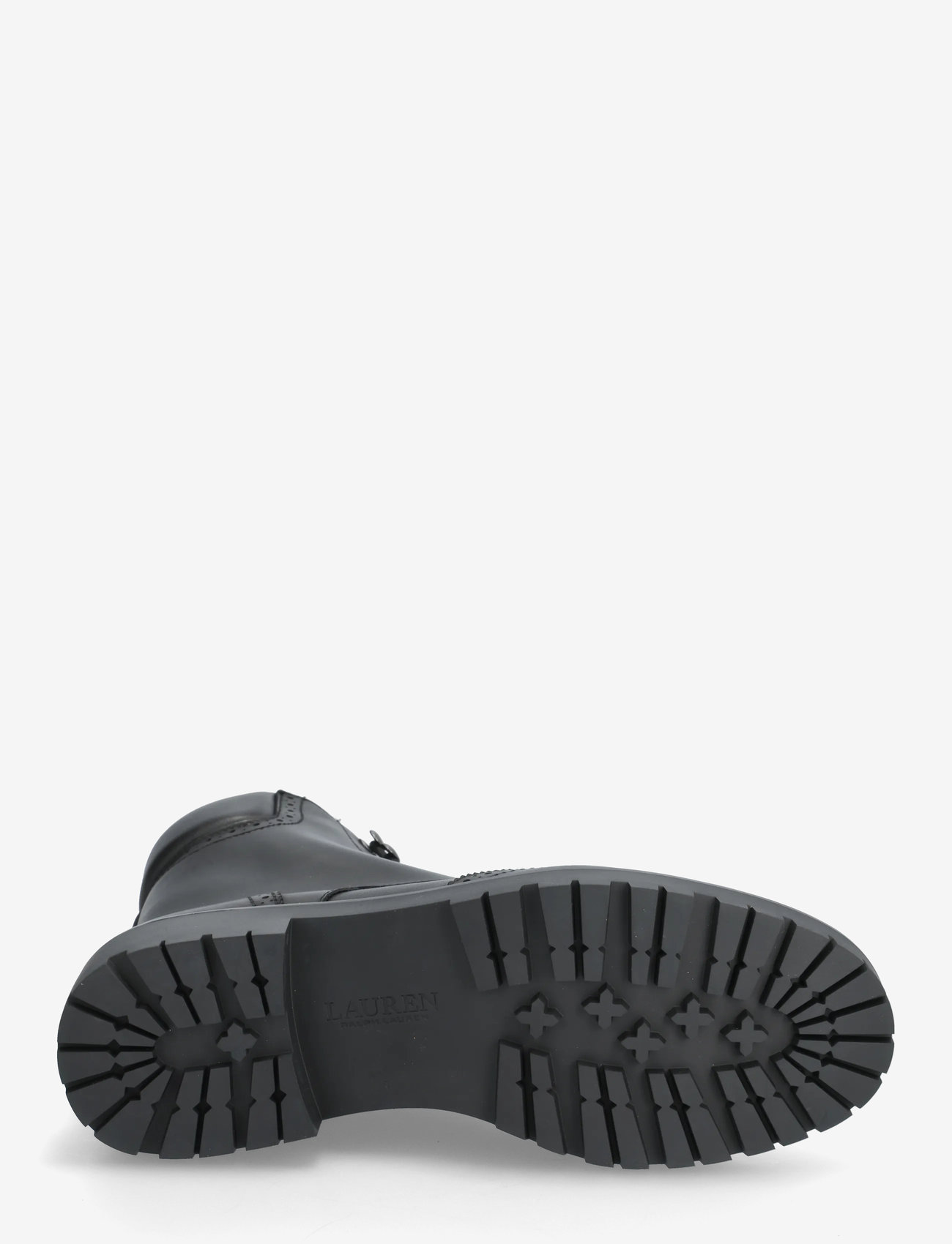 Lauren Ralph Lauren - Allyson Perforated Lace-Up Bootie - kängor - black - 4