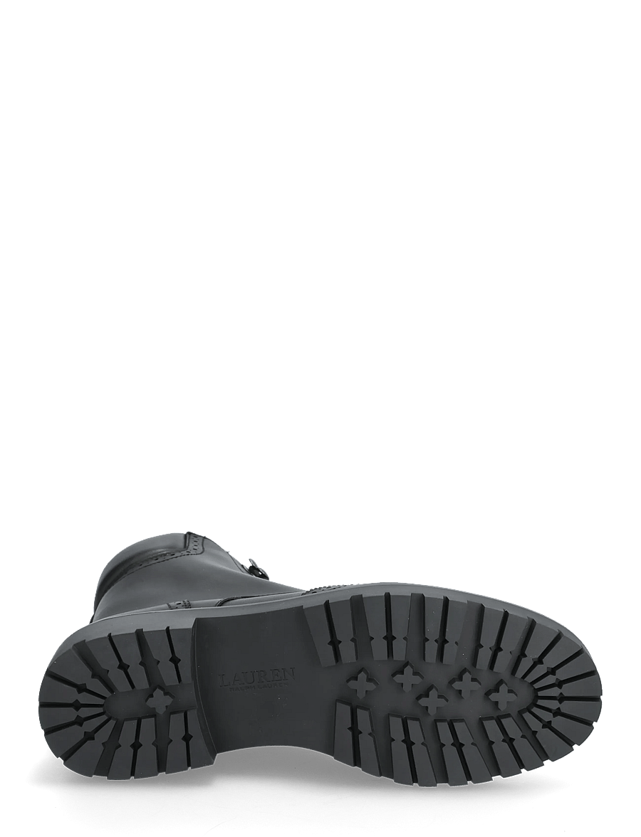 Lauren Ralph Lauren - Allyson Perforated Lace-Up Bootie - paeltega saapad - black - 4