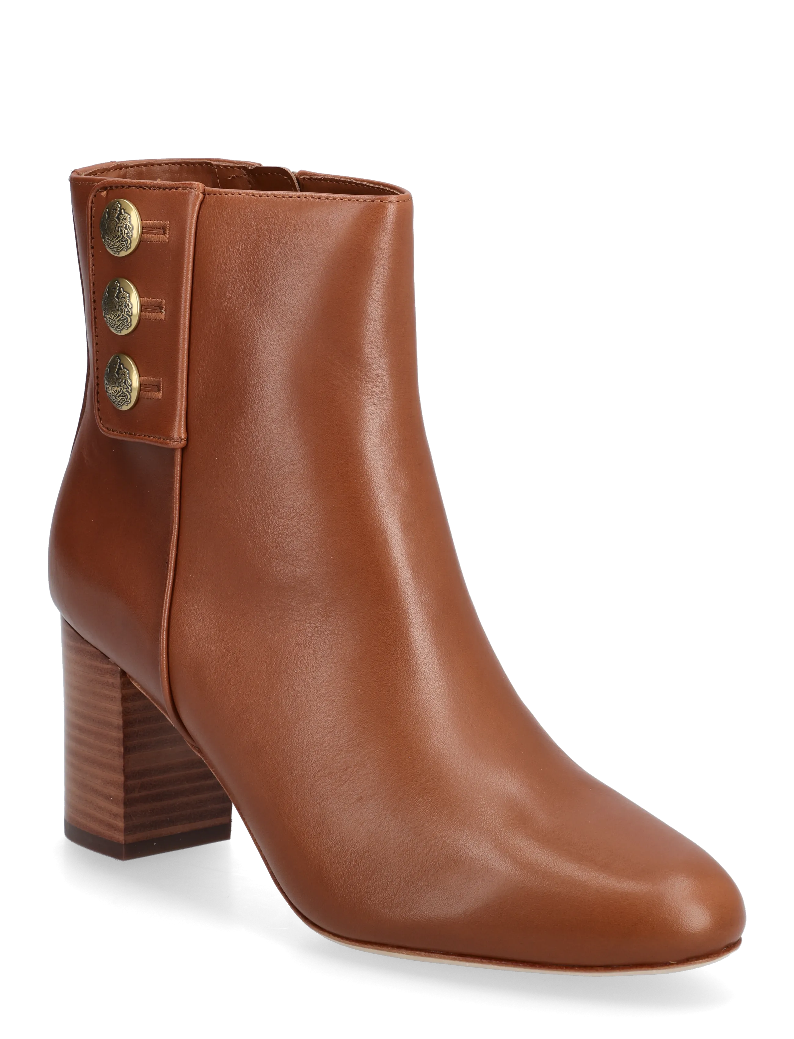 LAUREN RALPH LAUREN Kennedi Calfskin Bootie Heel Braun - 37 - Damen