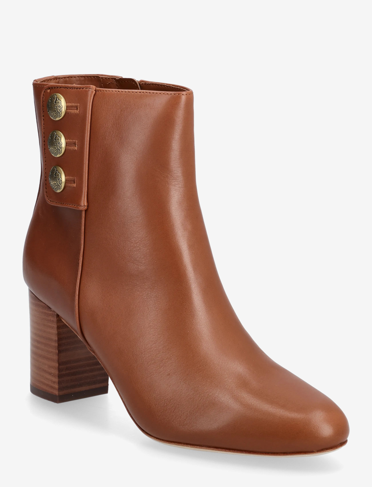Lauren Ralph Lauren - Kennedi Calfskin Bootie Heel - støvletter - lauren tan - 0