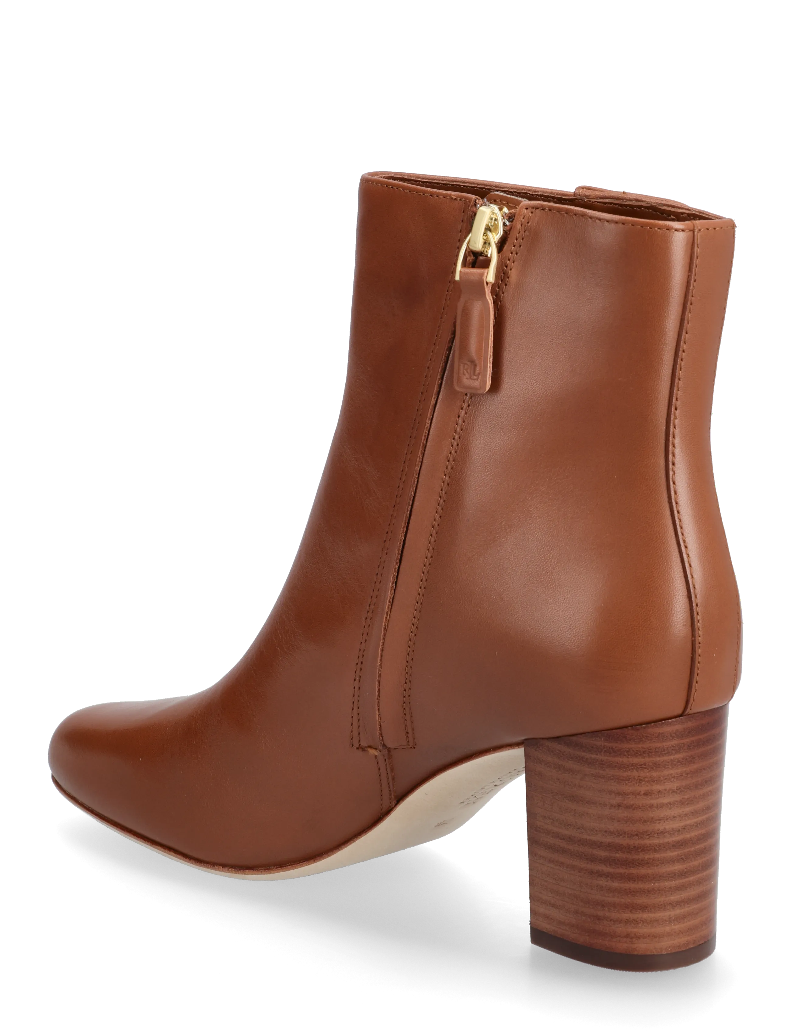 Lauren Ralph Lauren - Kennedi Calfskin Bootie Heel - stiefeletten mit absatz - lauren tan - 2