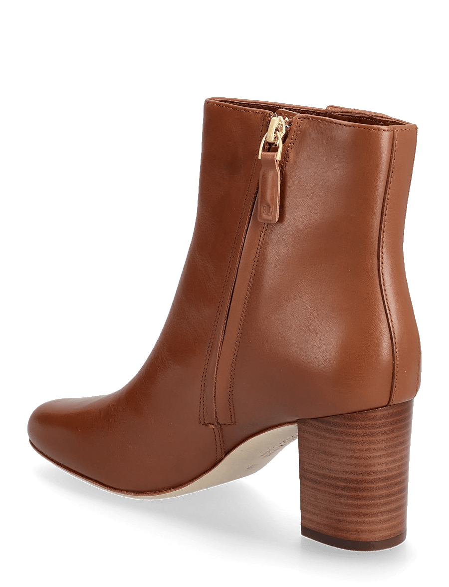 Lauren Ralph Lauren - Kennedi Calfskin Bootie Heel - heeled ankle boots - lauren tan - 2