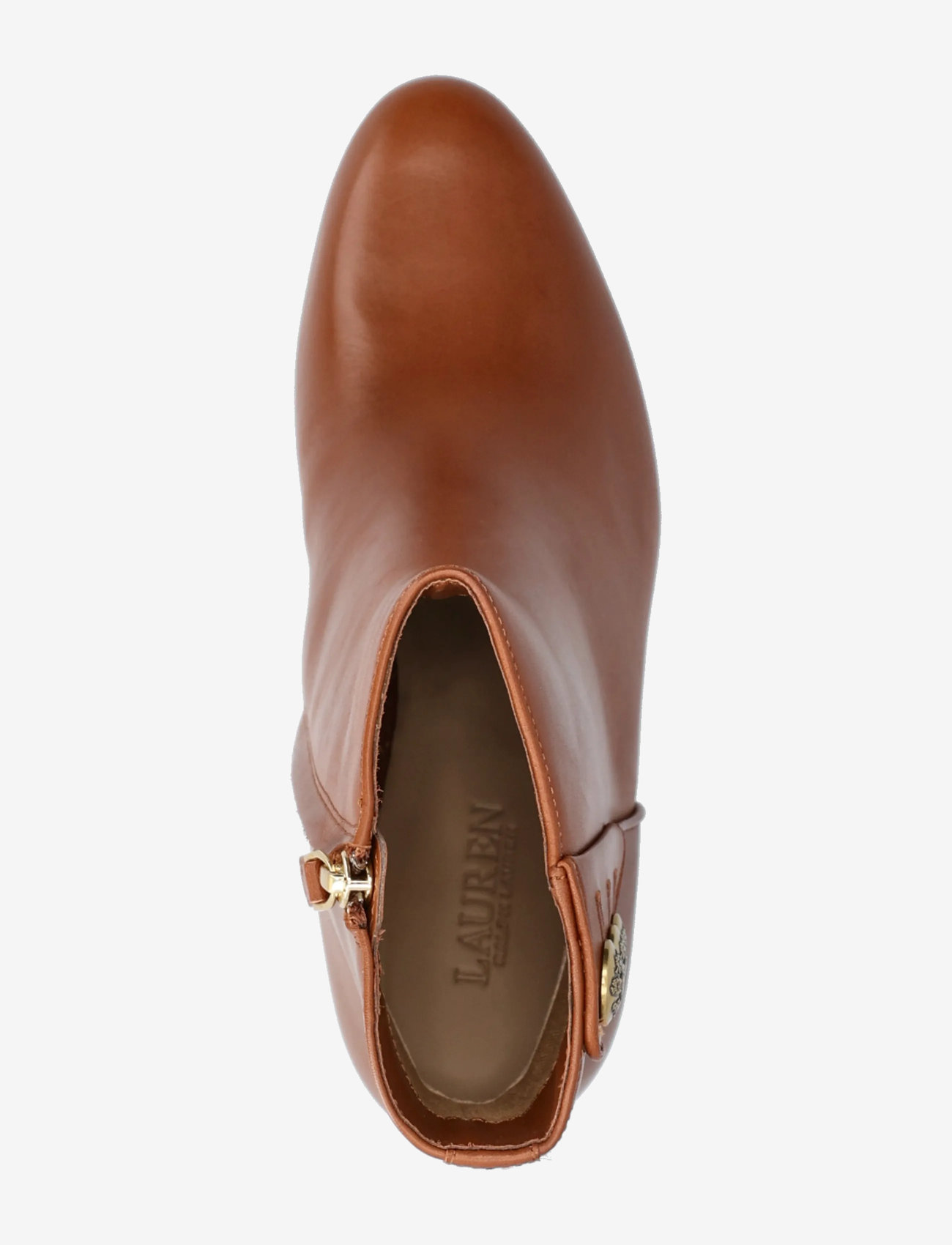 Lauren Ralph Lauren - Kennedi Calfskin Bootie Heel - støvletter - lauren tan - 3