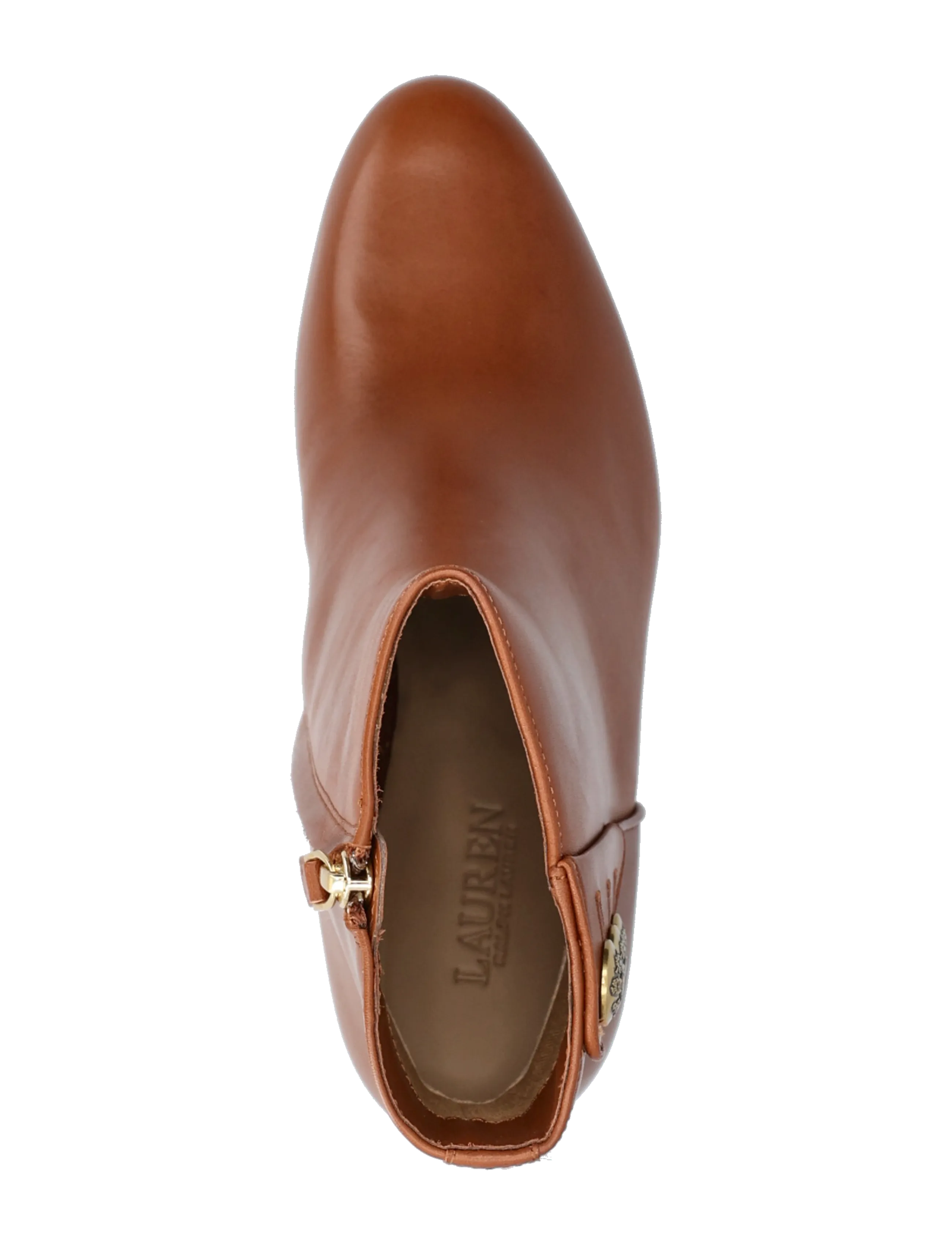 Lauren Ralph Lauren - Kennedi Calfskin Bootie Heel - stiefeletten mit absatz - lauren tan - 3