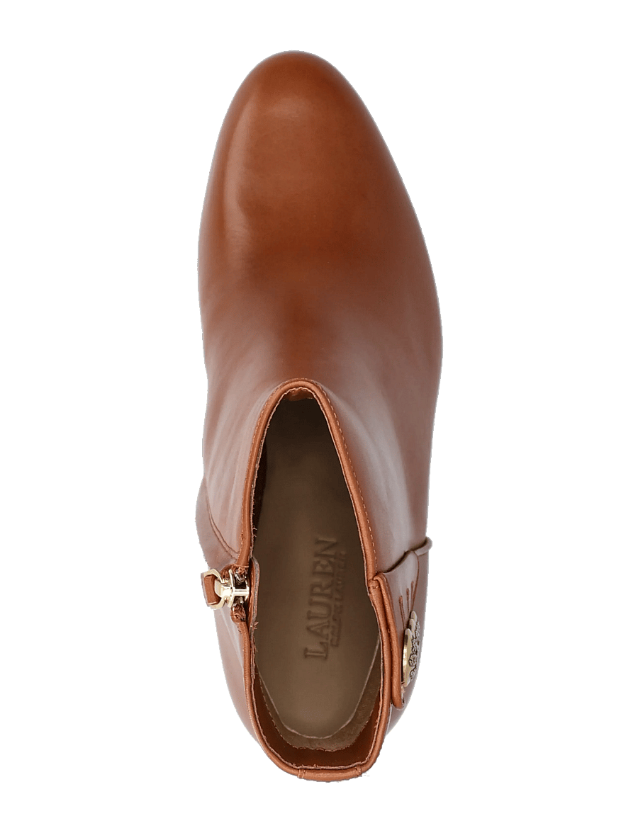 Lauren Ralph Lauren - Kennedi Calfskin Bootie Heel - heeled ankle boots - lauren tan - 3