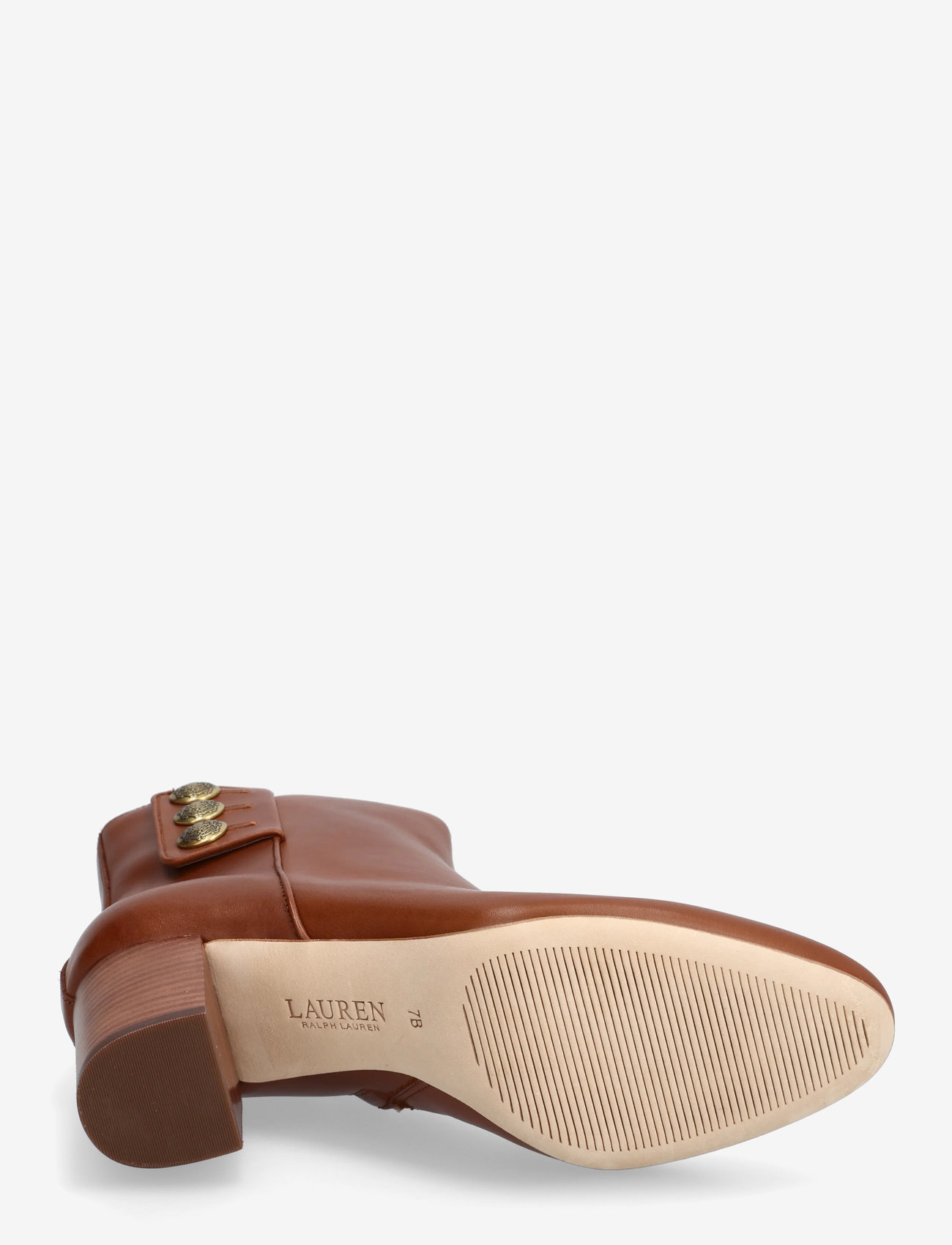 Lauren Ralph Lauren - Kennedi Calfskin Bootie Heel - støvletter - lauren tan - 4